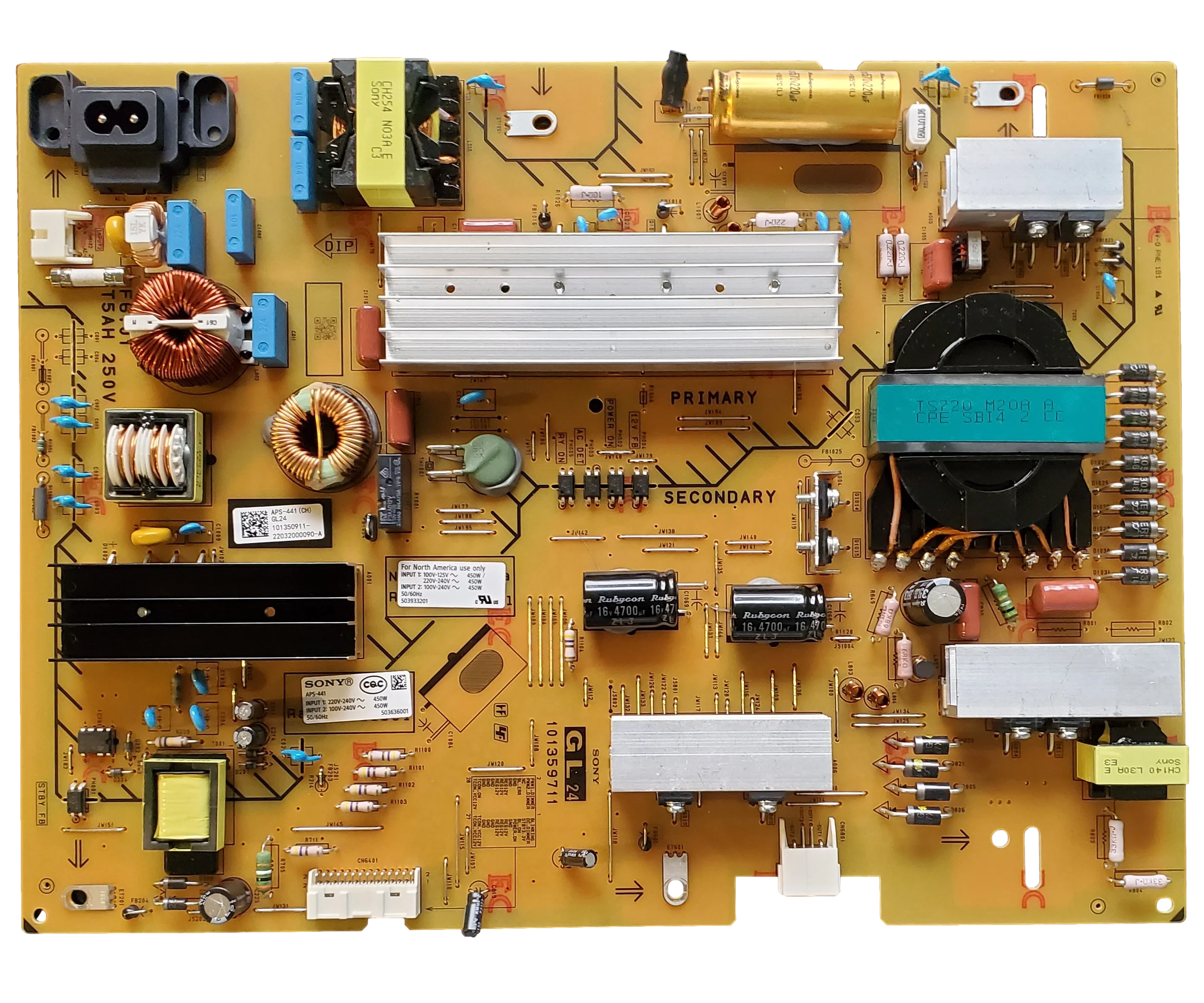 1-013-509-11 Sony Supply Board, GL24 , 101350911, 101359711 , KD-65X85K