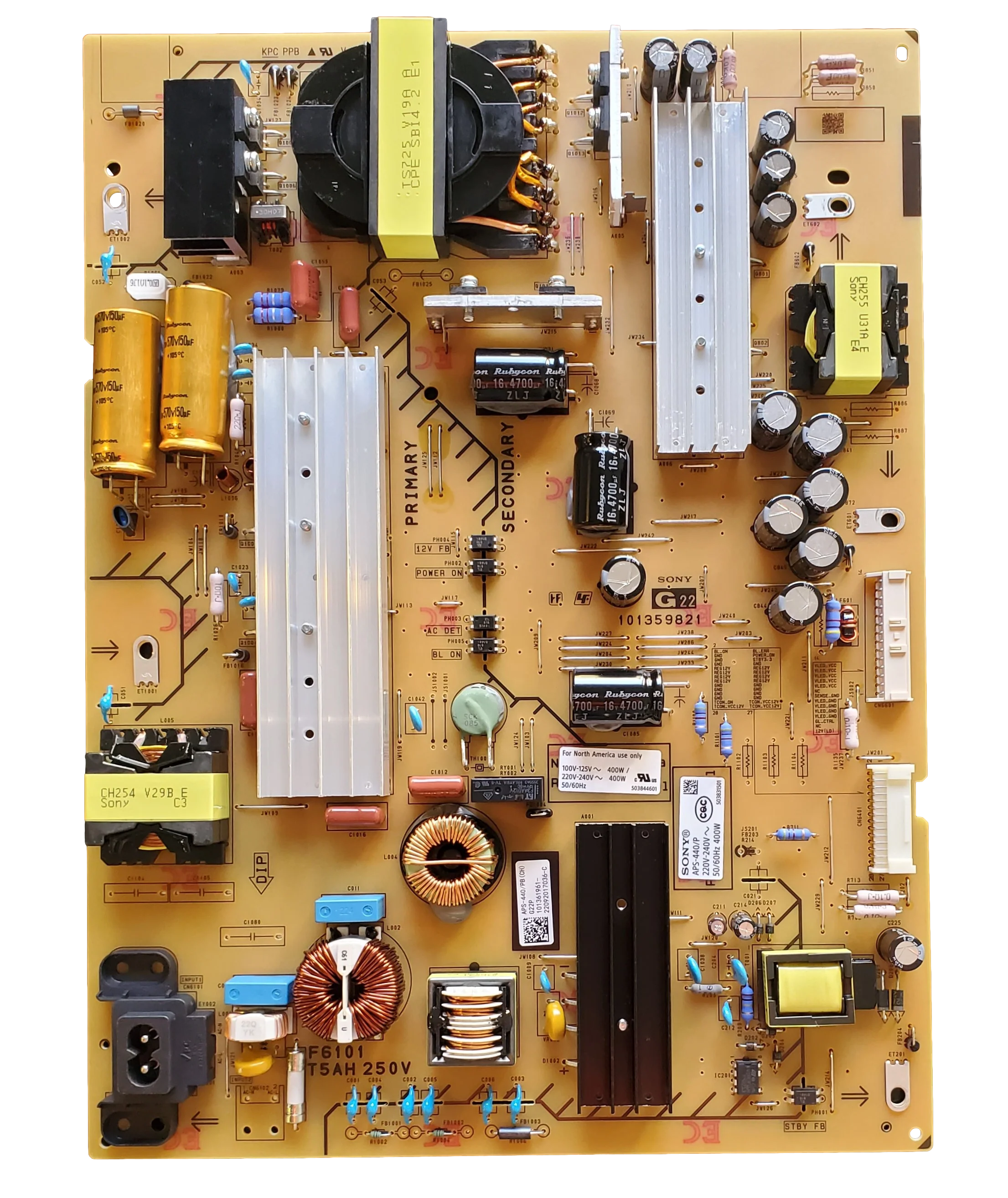 1-013-619-61, Sony Power Supply Board, 101361961, 101359821, APS-440/PB(CH), XR-65X90K