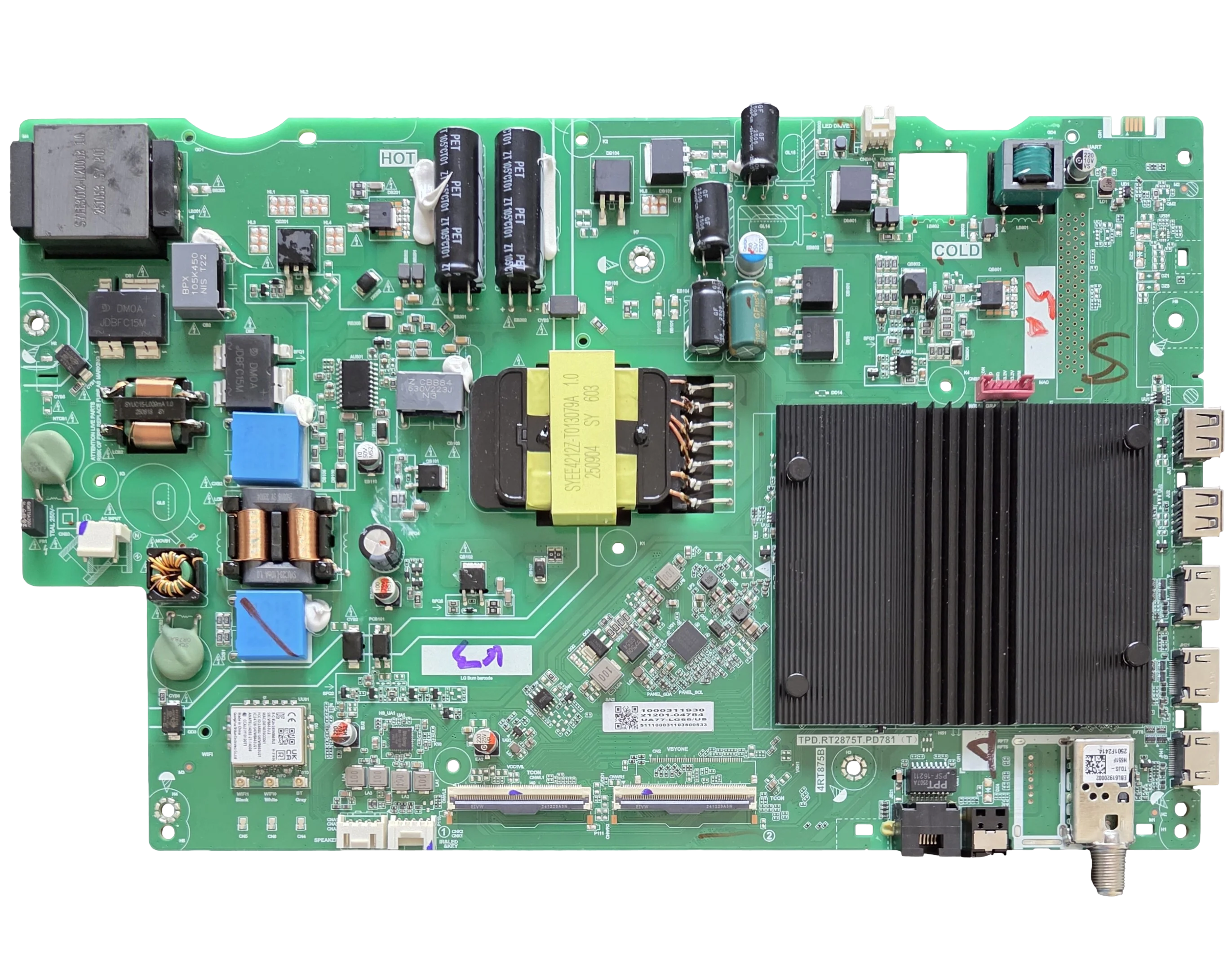 21201-04784 LG Main Board/Power Supply, TPD.RT2875T.PD781 (T), 4RT875B, 55UA7700PUB