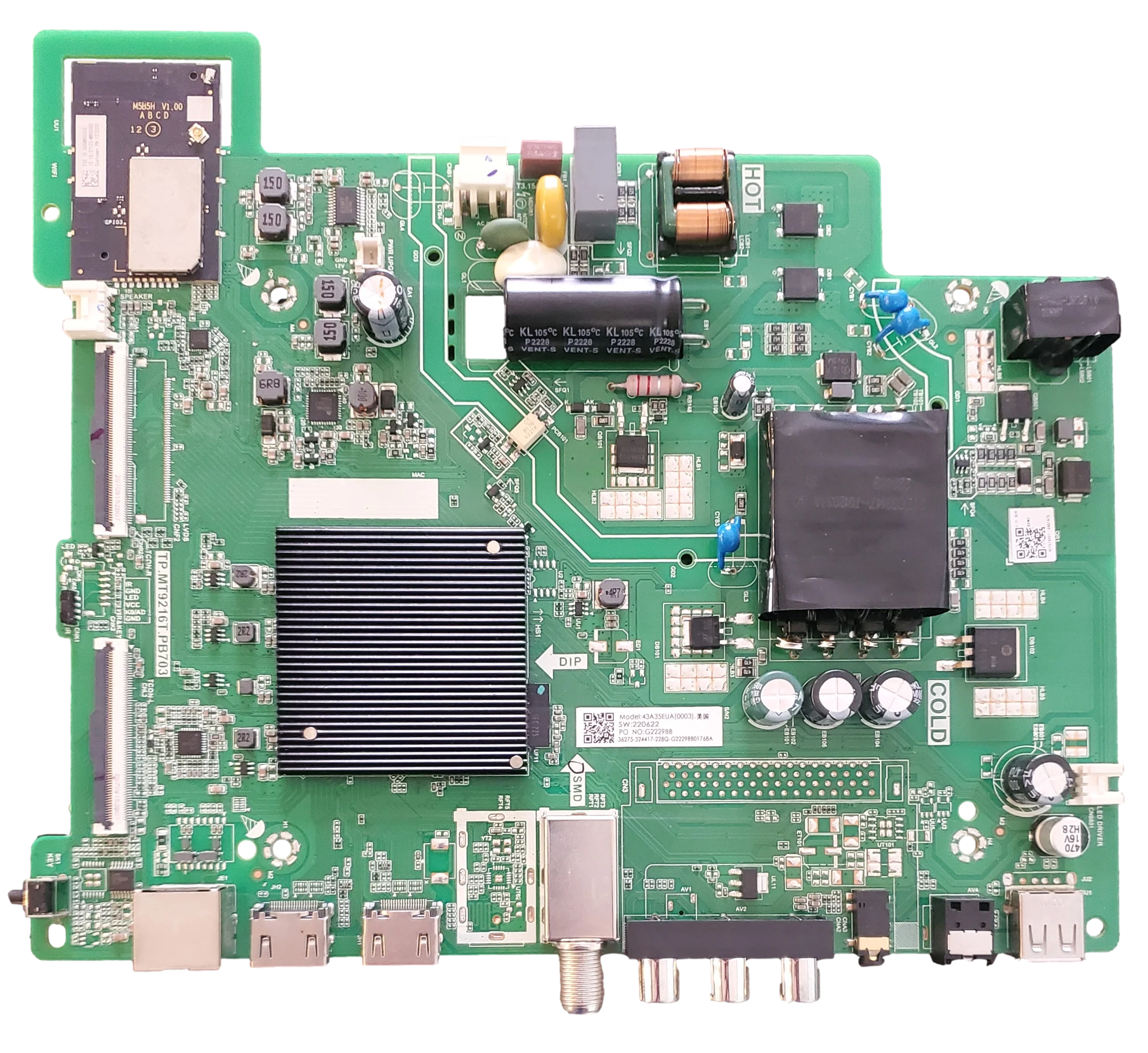 220622 Hisense Main Board / Power Supply Board, 324417, TP.MT9216T.PB703, 40A4H, 43A4H
