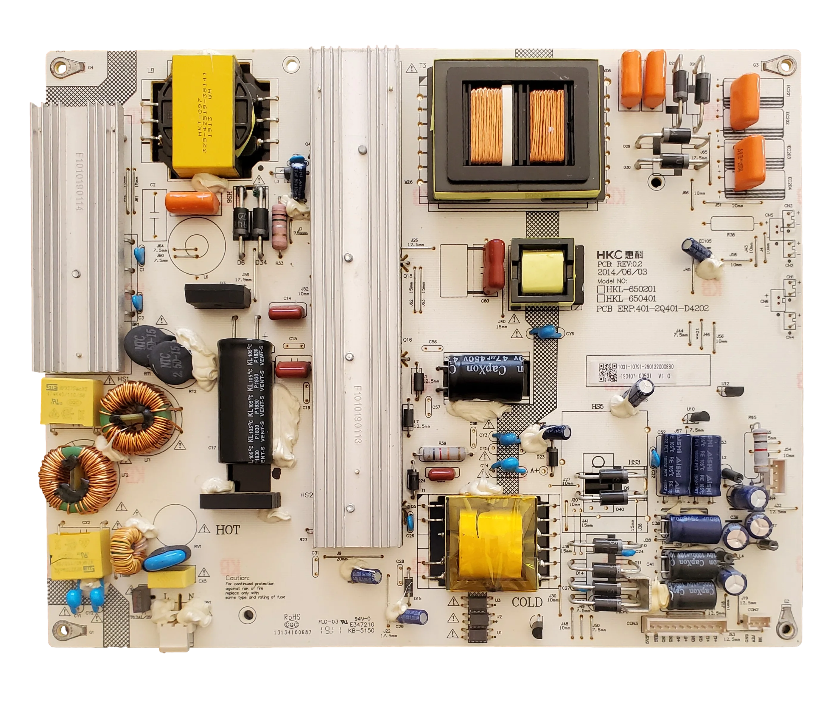 260132000880 Sceptre Power Supply Board, 401-2Q401-D4202, RHTV58EA