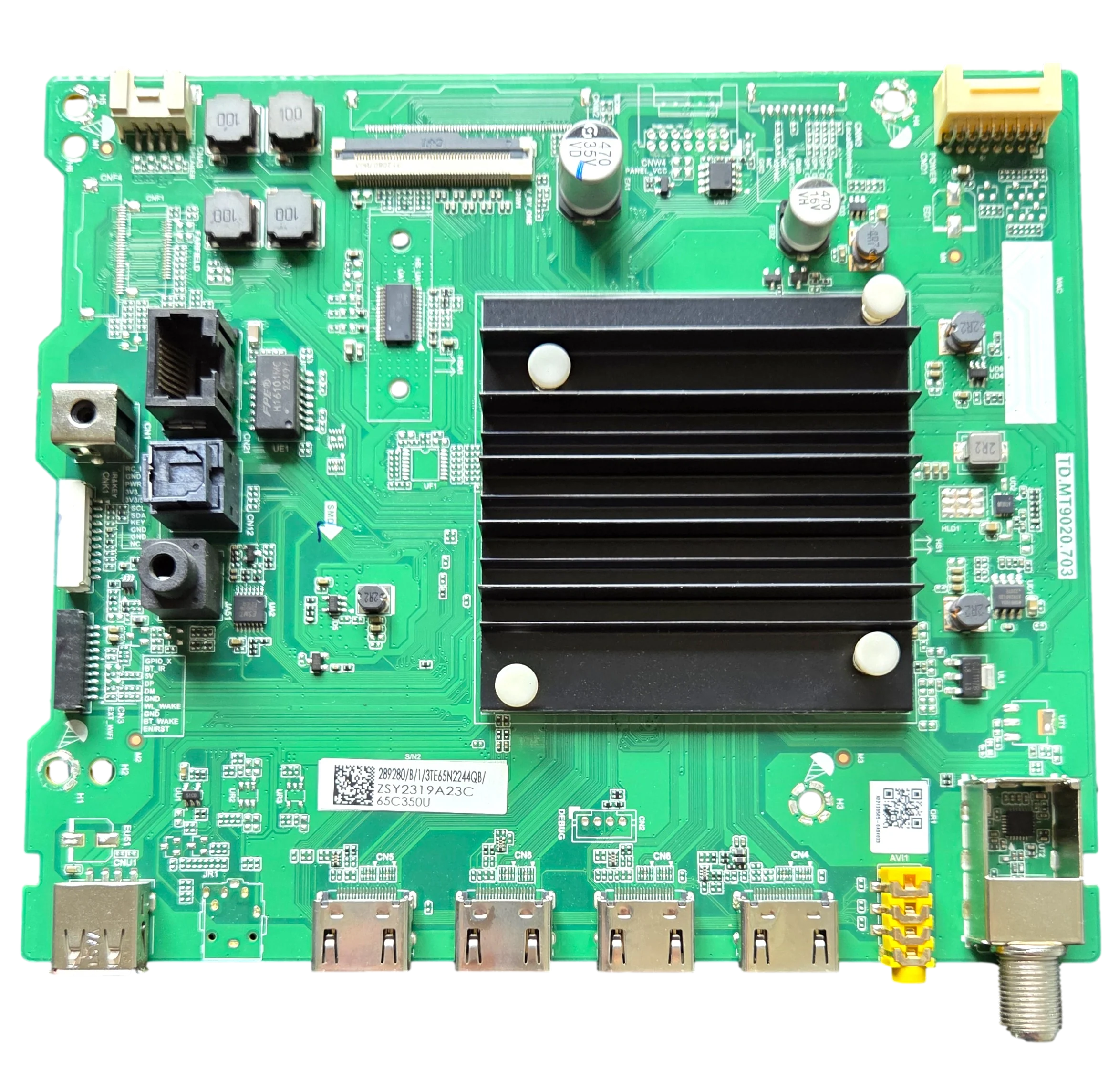 289280 Toshiba Main Board, TD.MT9020.703, 65C350KU