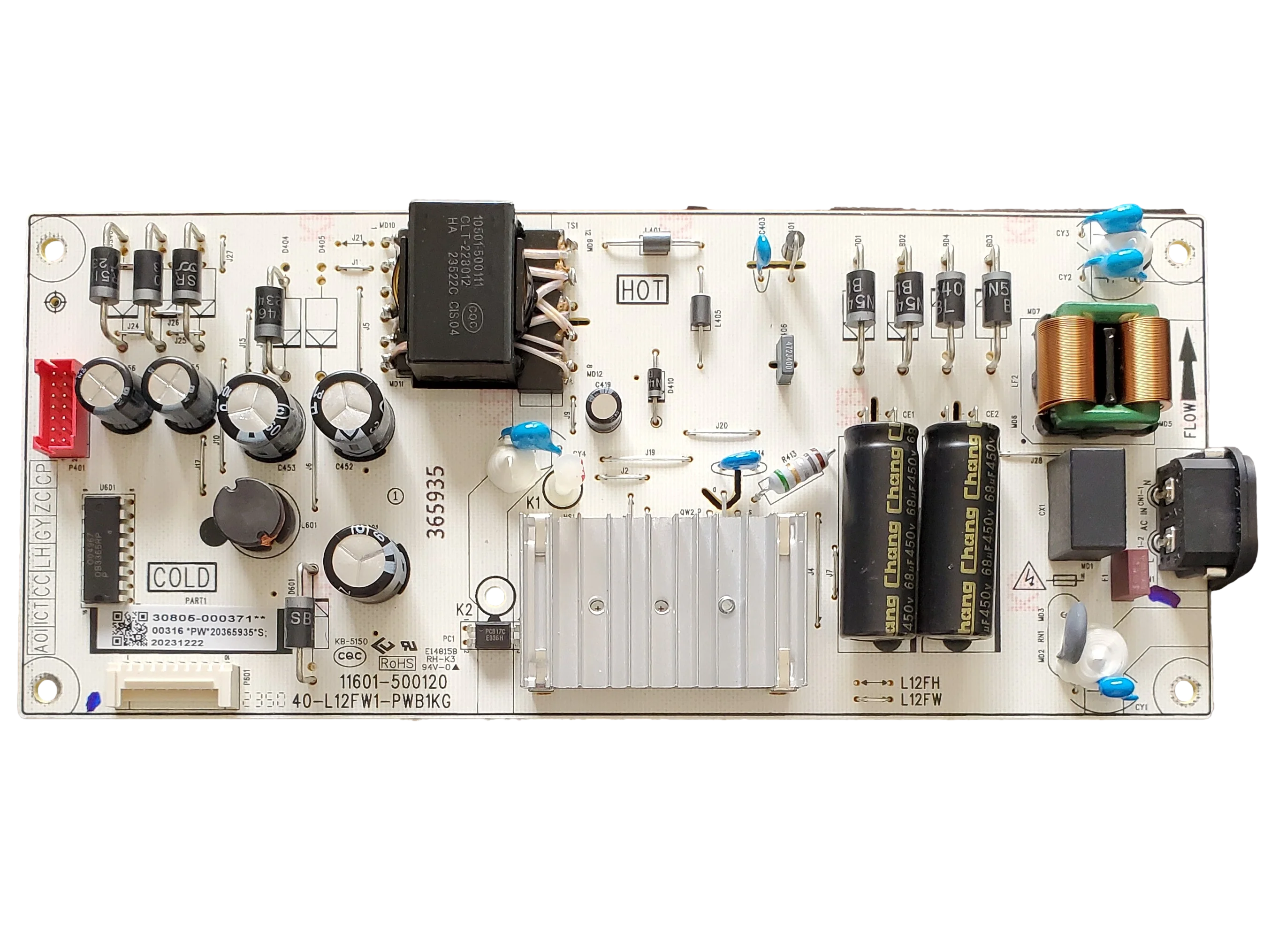 30805-000371 TCL Power Supply Board, 40-L12FW1-PWB1KG,11601-500120, 30805-000371, 43S451