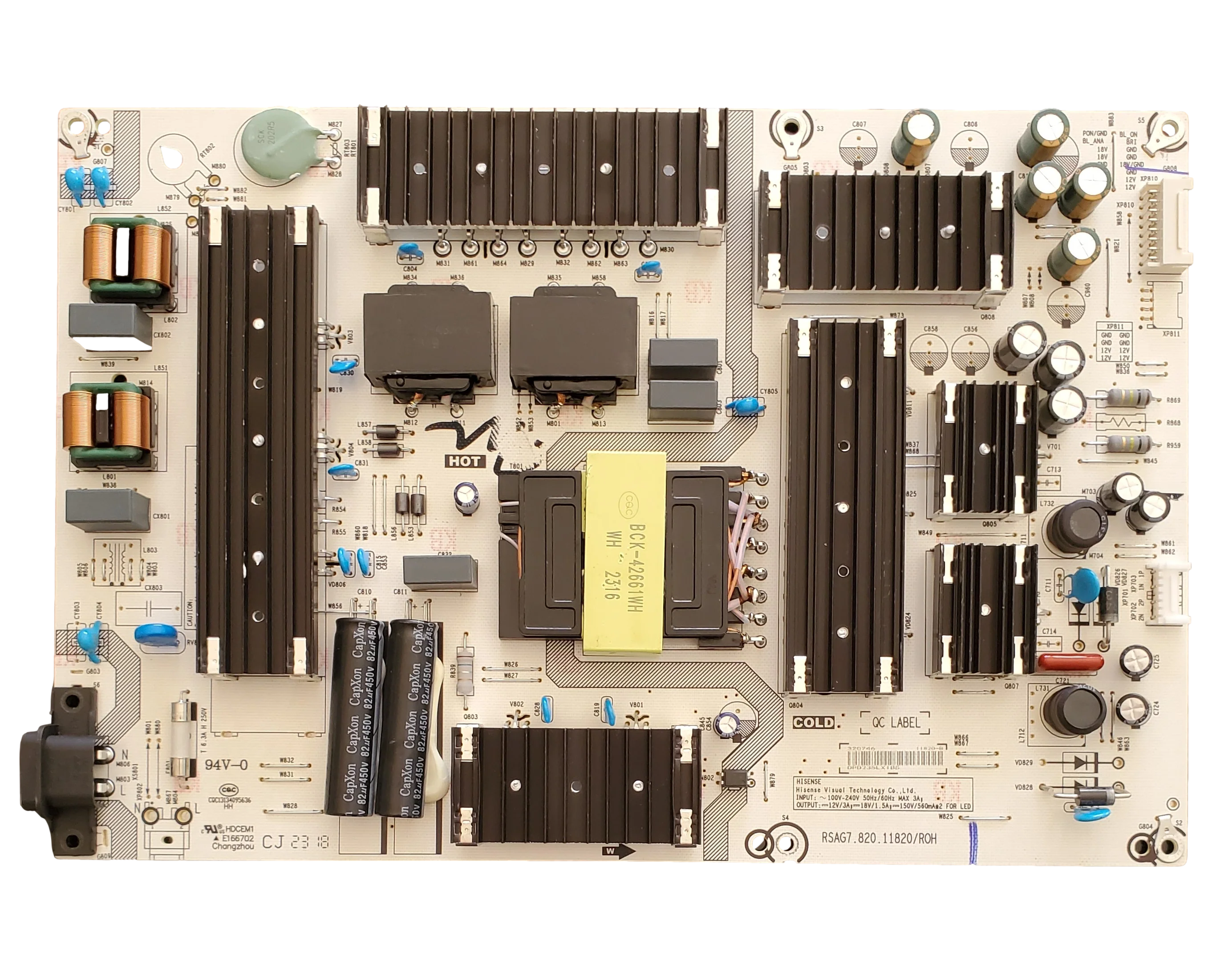 320746 Hisense Power Supply, RSAG7.820.11820/ROH, 75R6E4, 75R6030G