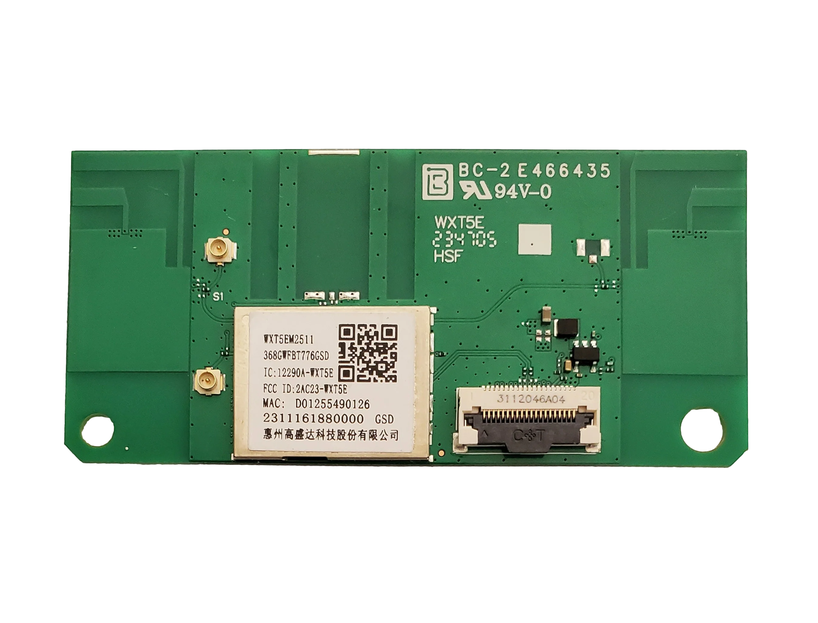 368GWFBT776GSD Roku Wi-Fi Module, WXT5EM2511, 55R8BX, 75R8C5