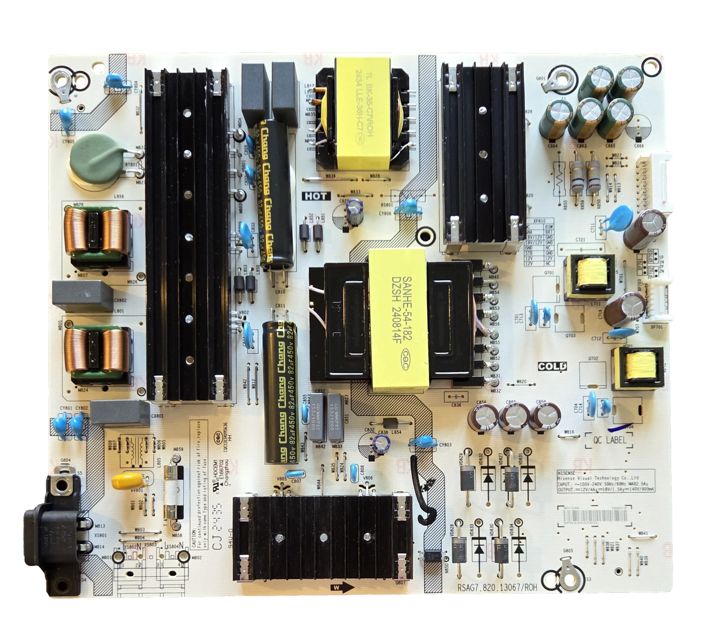 401248 Hisense Power Supply Board, RSAG7.820.13067/ROH , 70R6E4