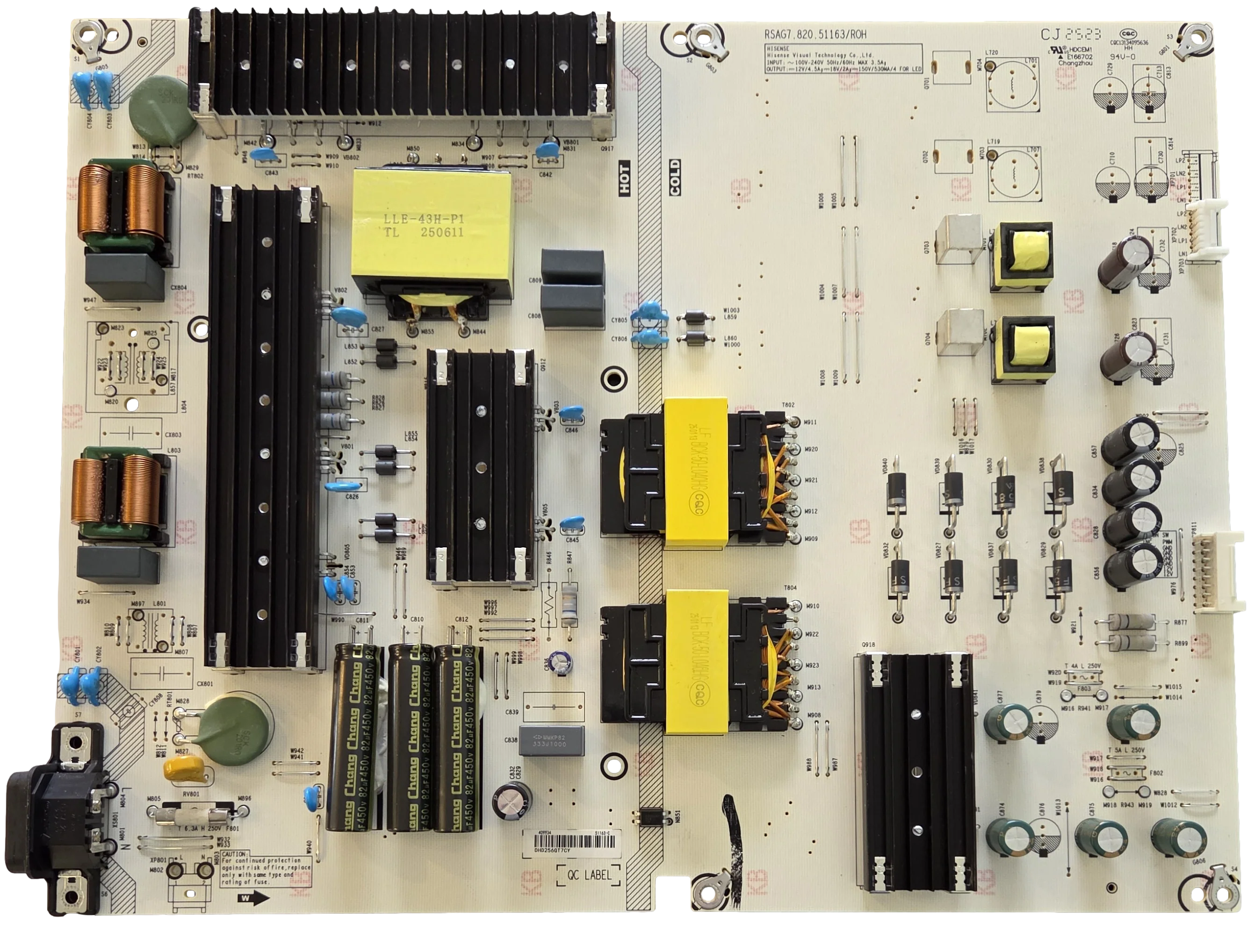 409934 Toshiba Power Supply Board, RSAG7.820.51163/ROH, 85C350NU