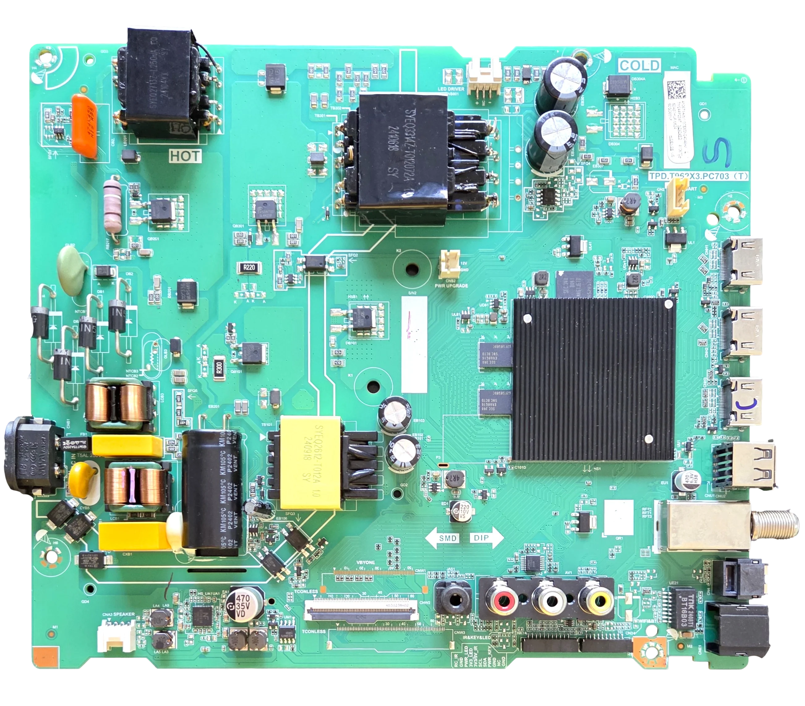 410671 Hisense Main Board/Power Supply, 410670, TPD.T962X3.PC703(T), 50A51HUF, 50QD65NF