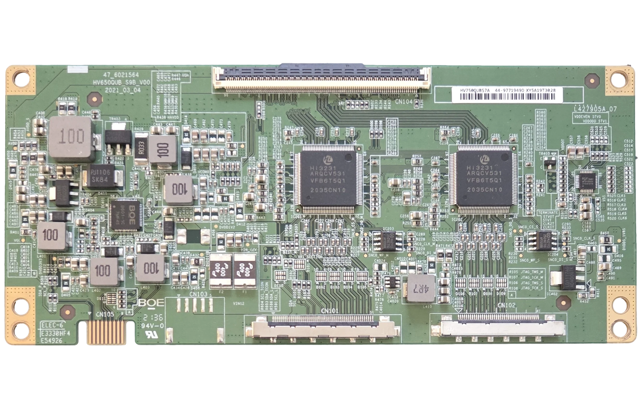 44-9771949 Vizio T-Con Board, HV750QUBS7A, 47_6021564, P75Q9-J01