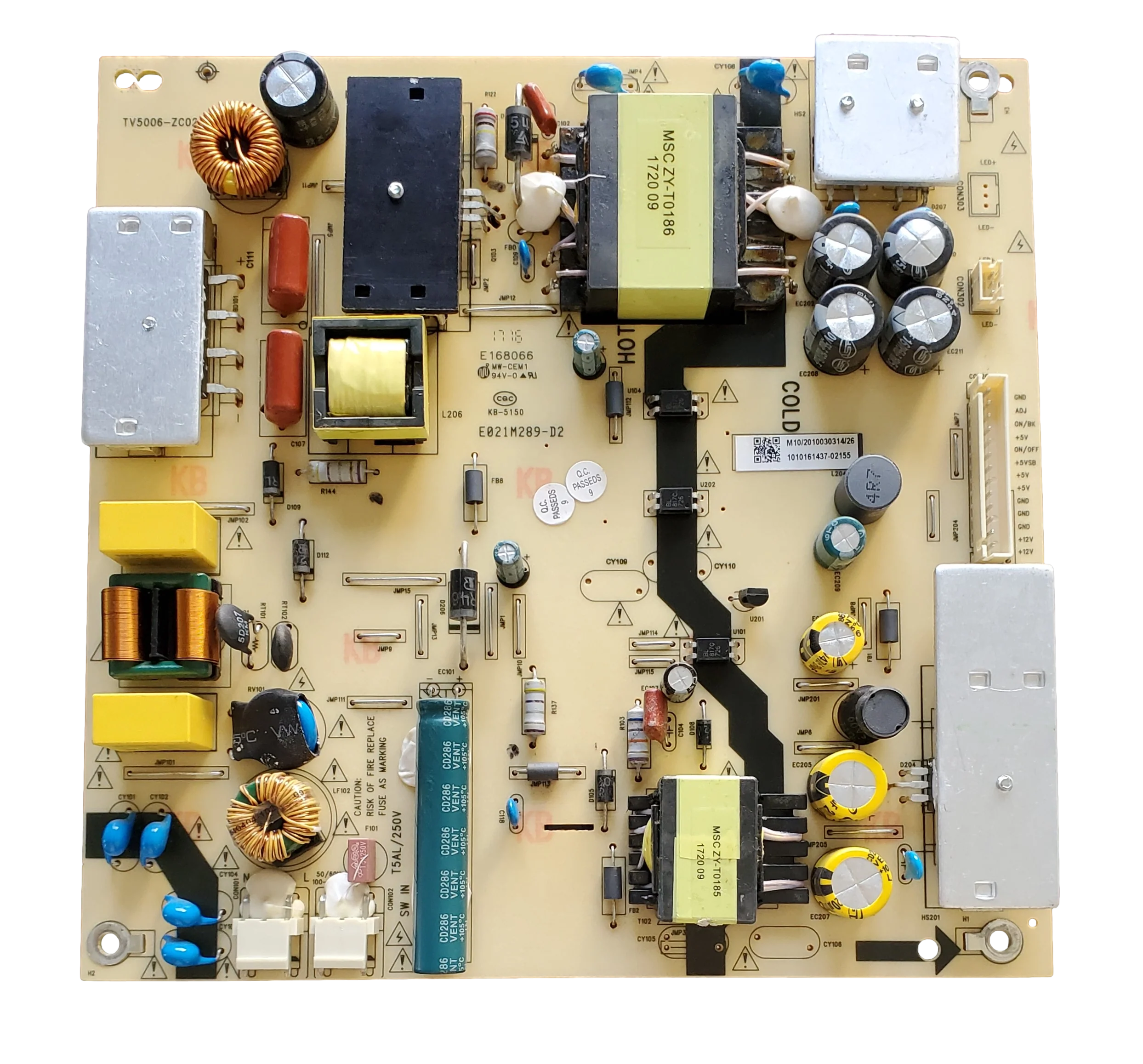 514C5006M10 JVC Power Supply, TV5006-ZC02-02, M10, E168066, E021M289-D2, LT-49MA770