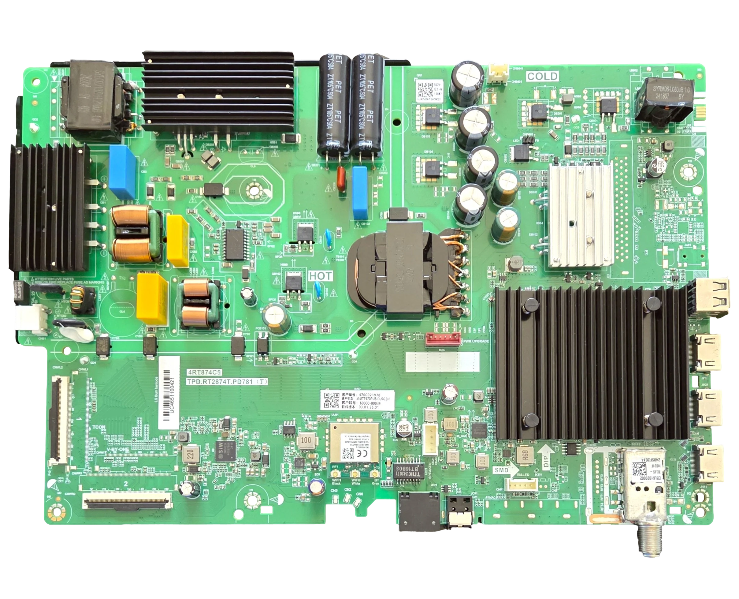 60000-00039 LG Main Board, 4RT874C5, TPD.RT2874T.PD781 (T), 55UT7570PUB.CUSGBH, 55UT7570PUB