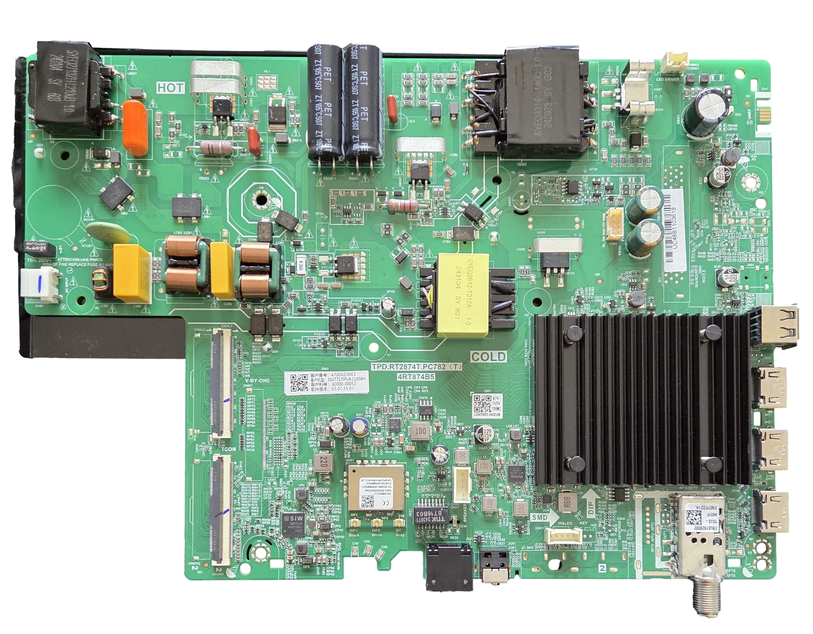 60000-00052 LG Main Board, TPD.RT2874T.PC782 (T), 4RT874B5, 50UT7570PUB