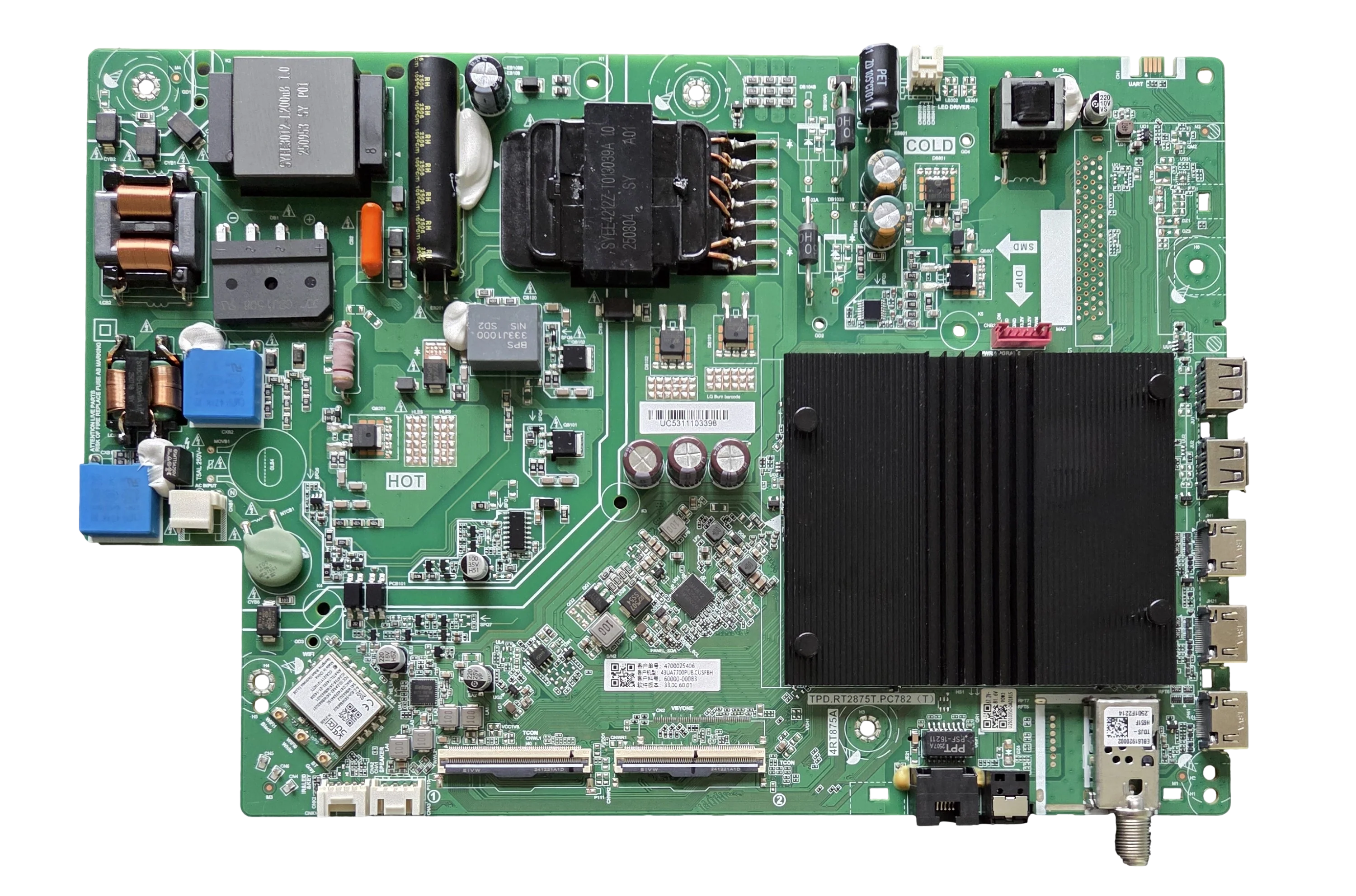 60000-00083 LG Main/Power Board, TPD.RT2875T.PC782, 43UA7700PUB.CUSFBH, 43UA7700PUB