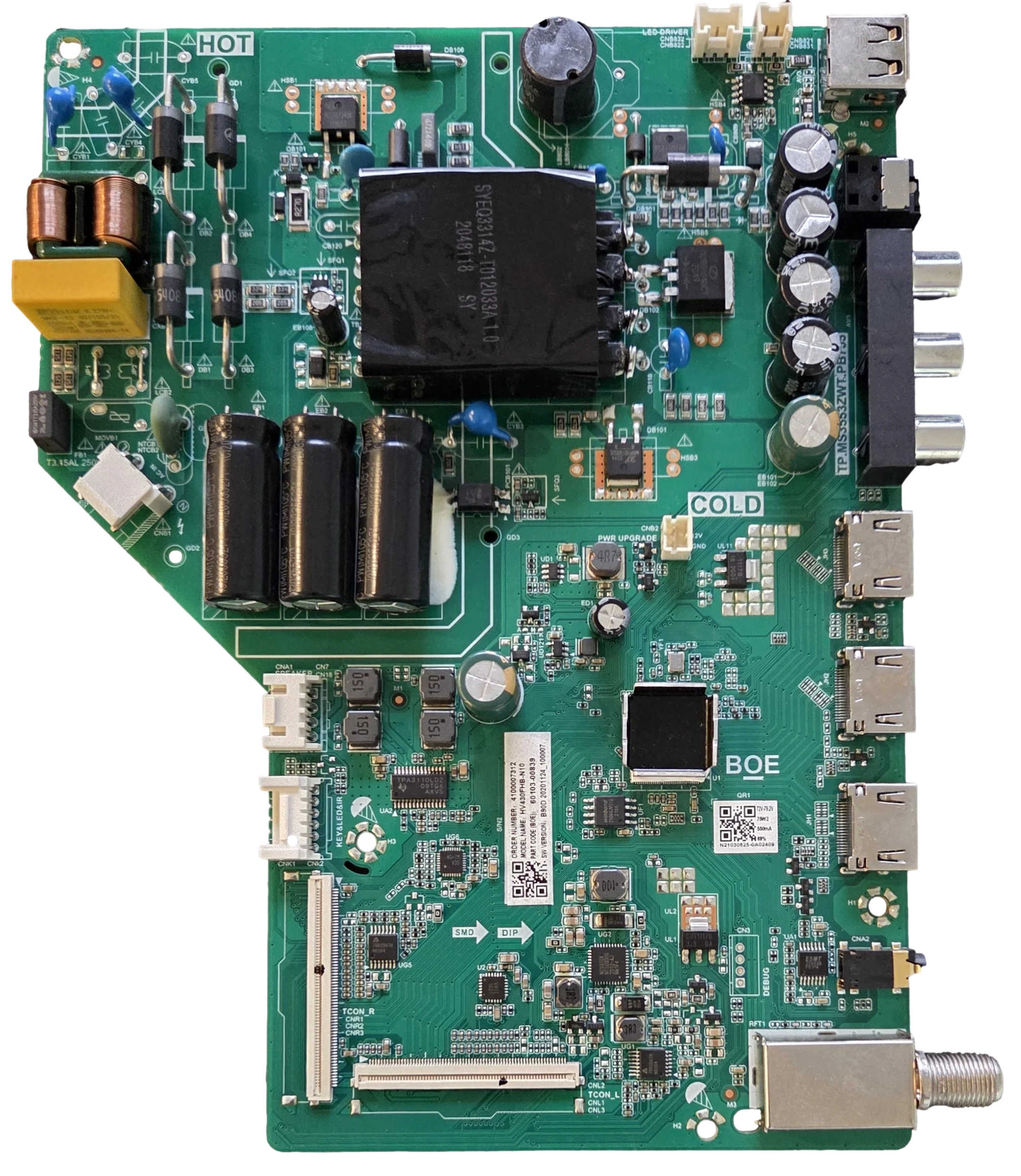 60103-00839 Insignia Main Board, TP.MS3553ZWT.PB755, NS-43D420NA20