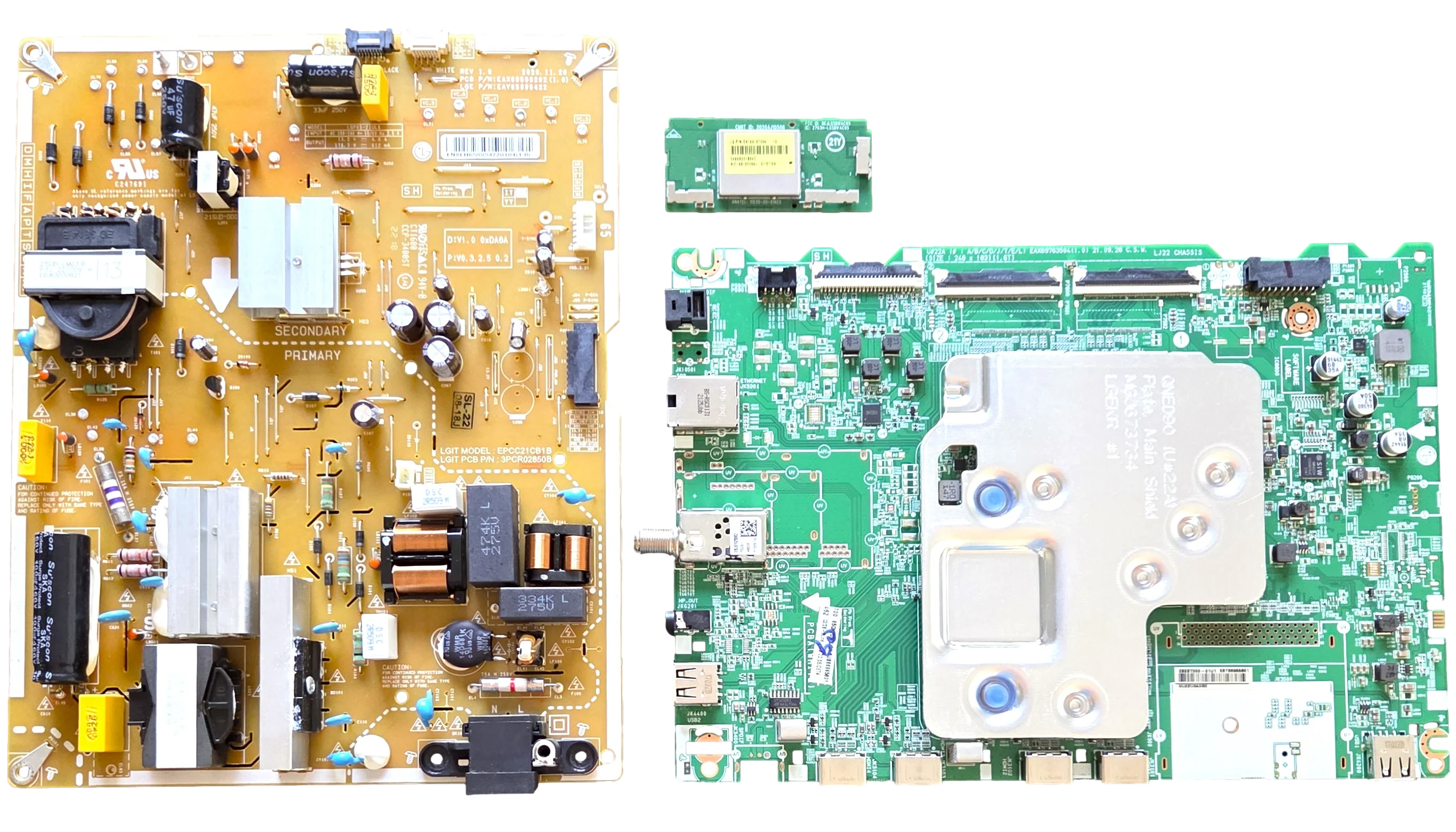 65QNED80UQA LG TV Repair Parts Kit, EBT66965801 Main Board, EAY65895422 Power Supply, EAT65167004 Wifi, 65QNED80UQA