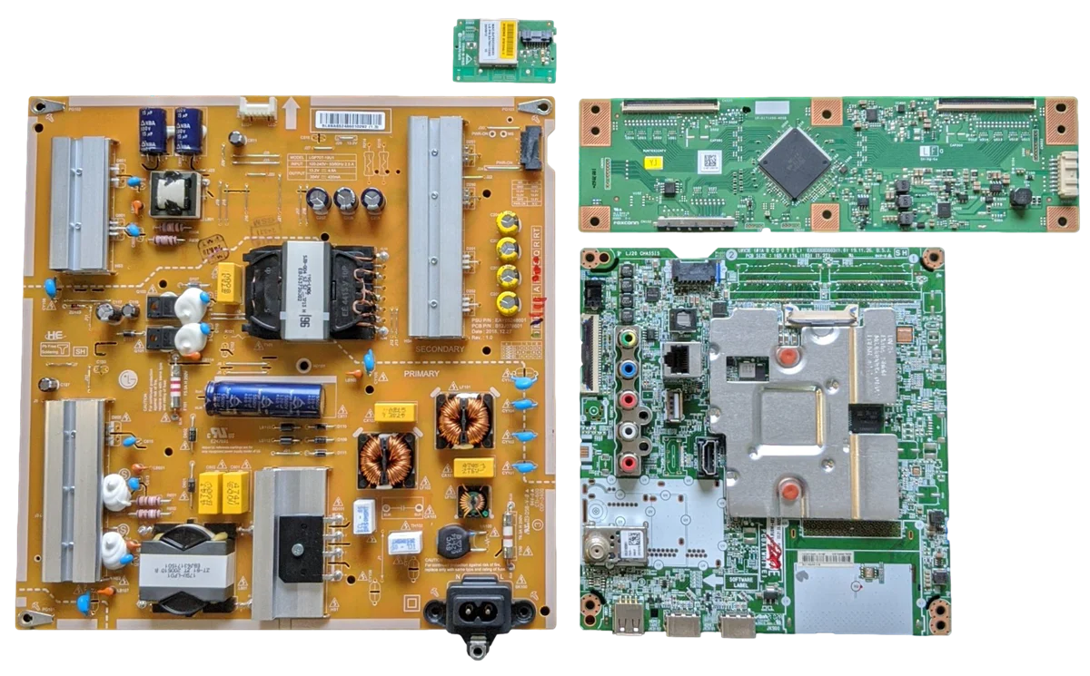 70UN7070PUA LG TV Repair Parts Kit, EBT66527902 Main Board, EAY65248601 Power Supply, RUNTK0334FVYJ T-Con, EAT64113202 Wifi, BUSMLJR, 70UN7070PUA