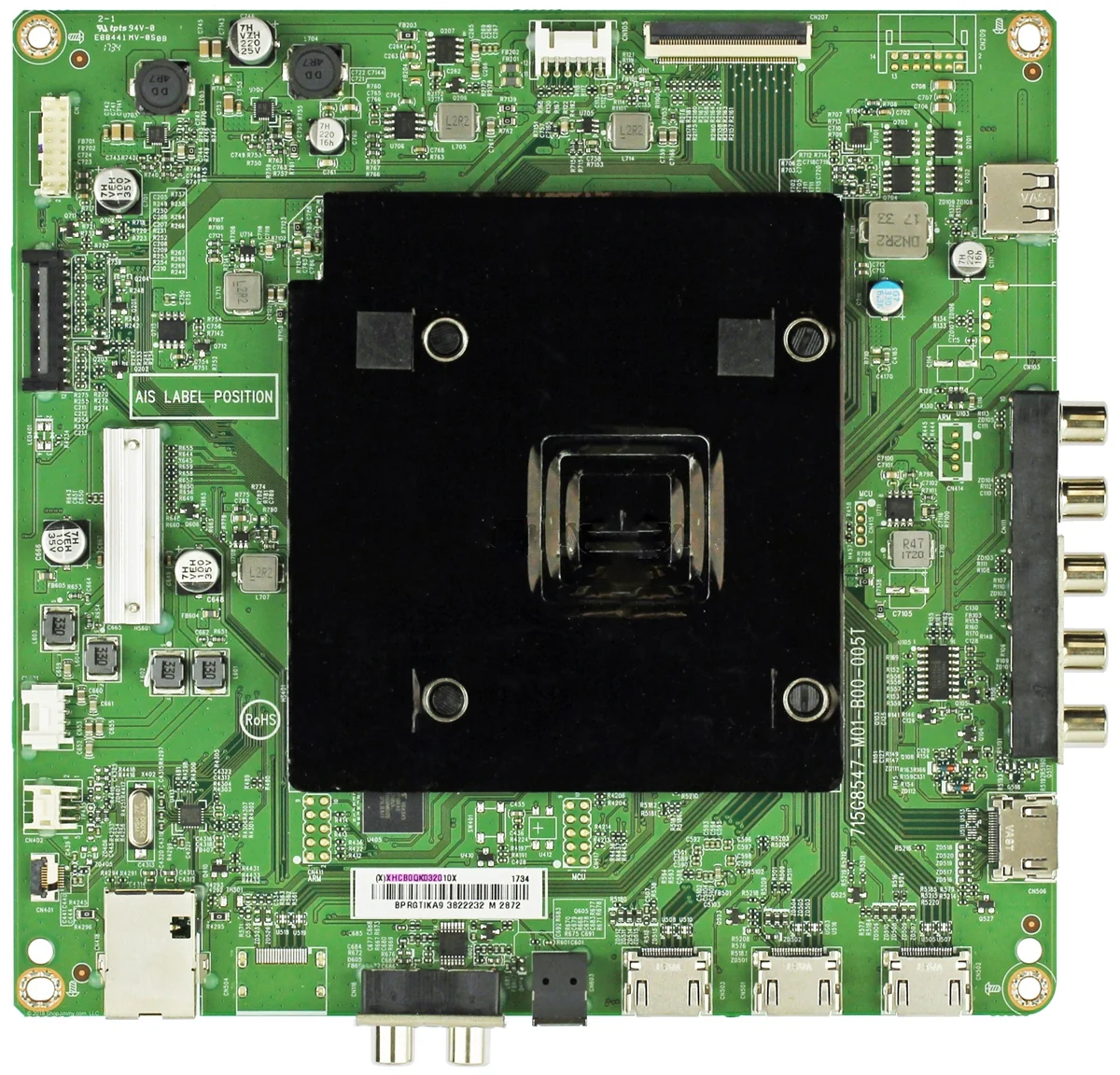 756TXHCB0QK0320 Vizio Main Board, (X)XHCB0QK032010X, 715G8547-M01-B00-005T, E55-E1 [Serial Number: LTMEV1QT]