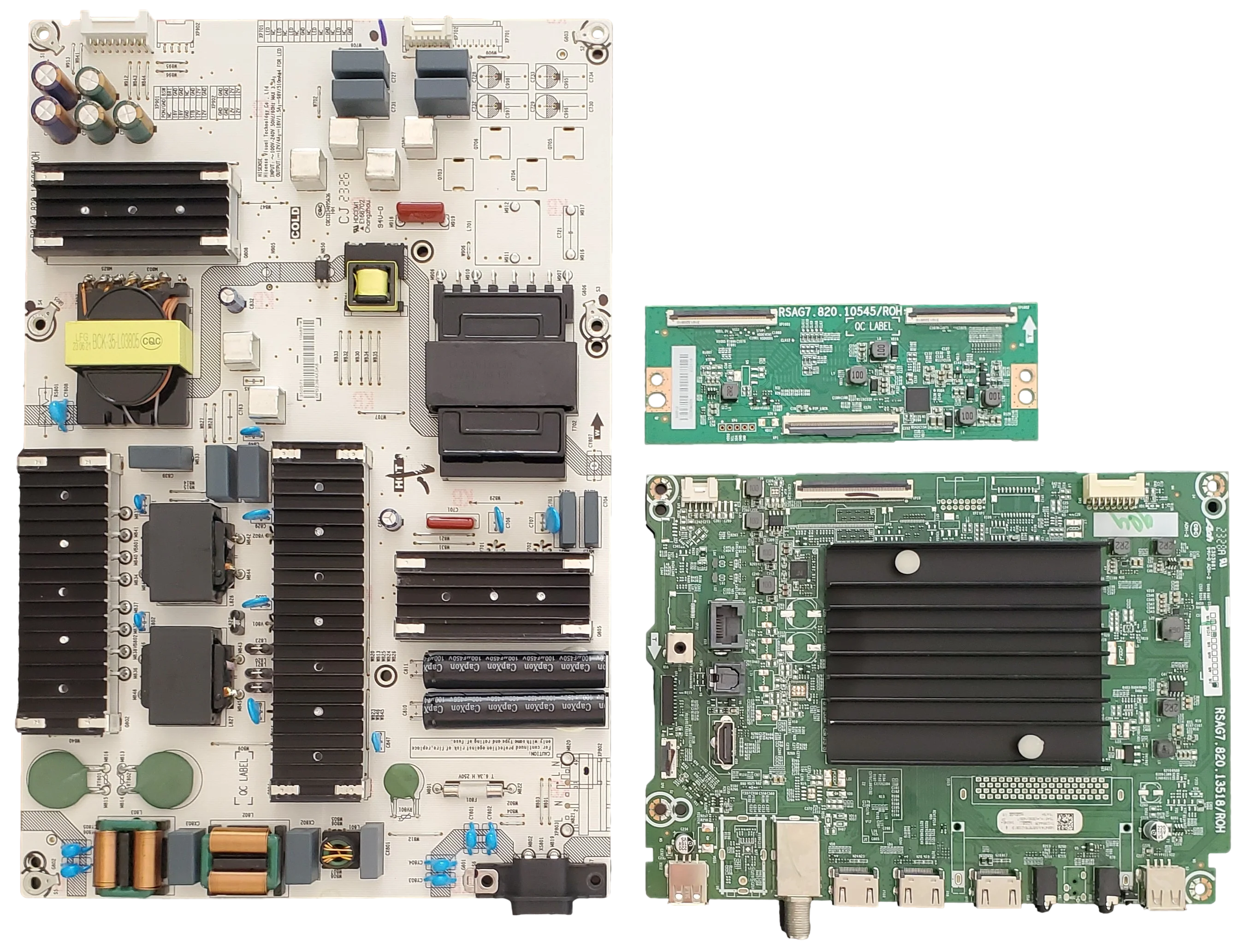 75A76K Hisense TV Repair Parts Kit, 346847 Main Board, 350571 Power Supply, 308910 T-Con, 75A76K