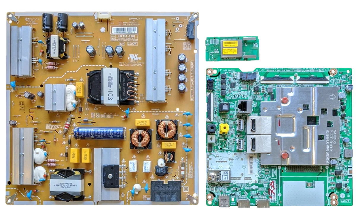 75UN8570AUD LG TV Repair Parts kit, EBT66514201 Main Board, EAY65769201 Power Supply, EAT64454803 Wifi, BUSWLKR, 75UN8570AUD