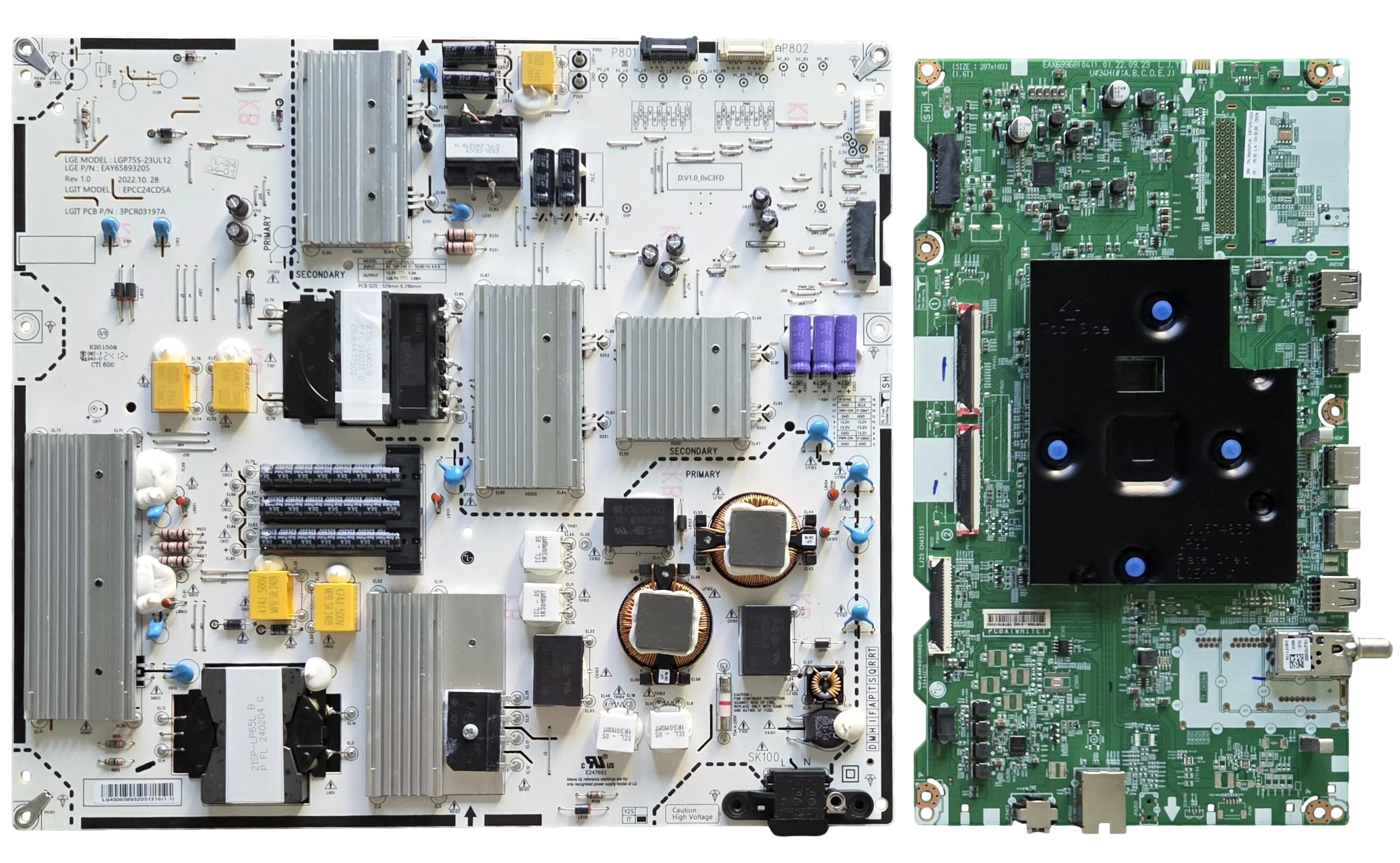 75UR9000PUA LG TV Repair Parts Kit, EBT67512202 Main Board, EAY65893205 Power Supply, EAT65193202 Wifi, 75UR9000PUA.BUSCLKR, 75UR9000PUA
