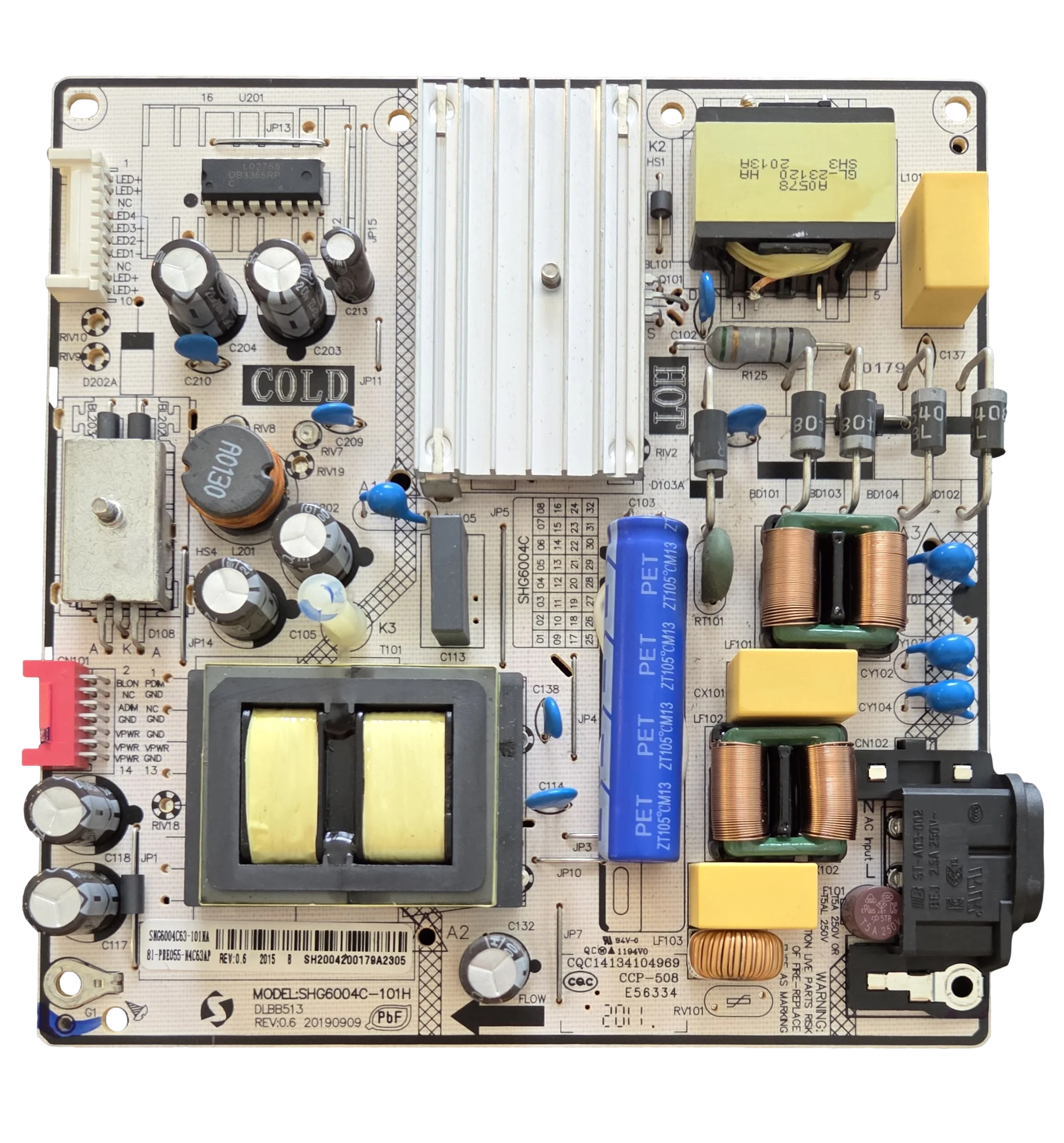 81-PBE055-H4C63AP RCA Power Supply, SHG6004C-101H, RTRU5027-D-US