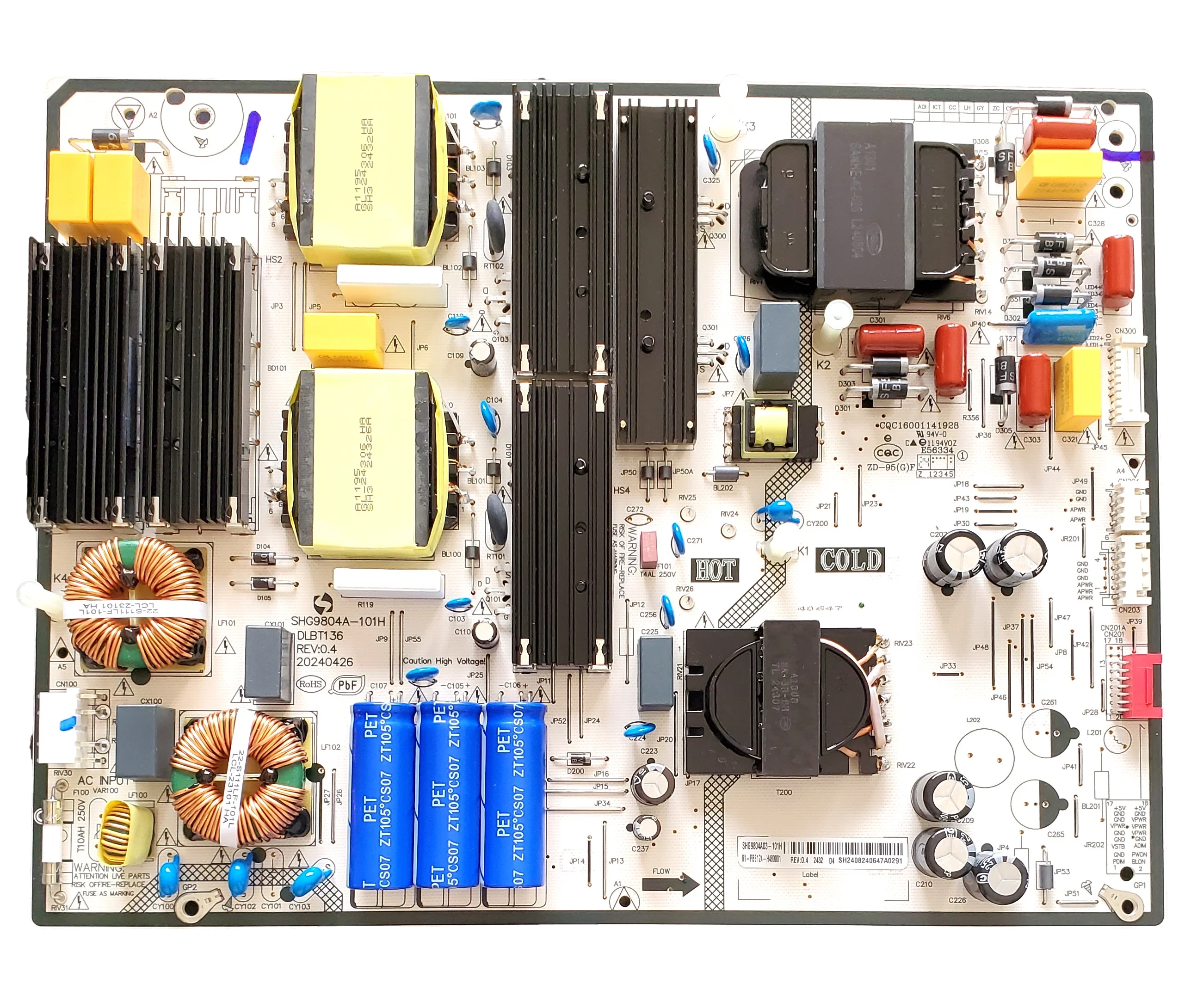 81-PBE124-H480001 LG Power Supply, SHG9804A03-101H, DLBT136, 98UT9000PUA