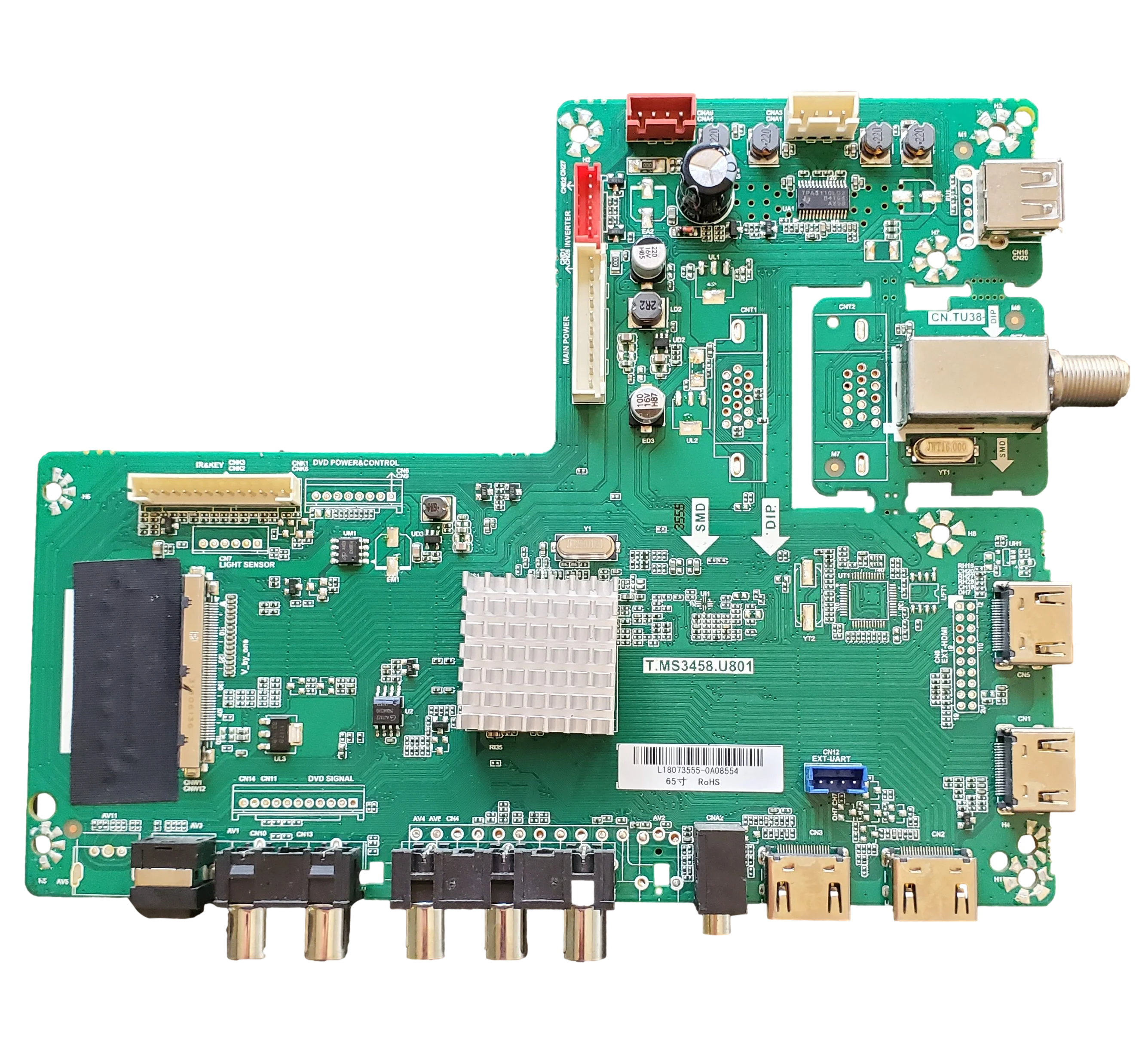 AE0010804 RCA Main Board, T.MS3458.U801, L18073555, AE0010804, RTU6549-C