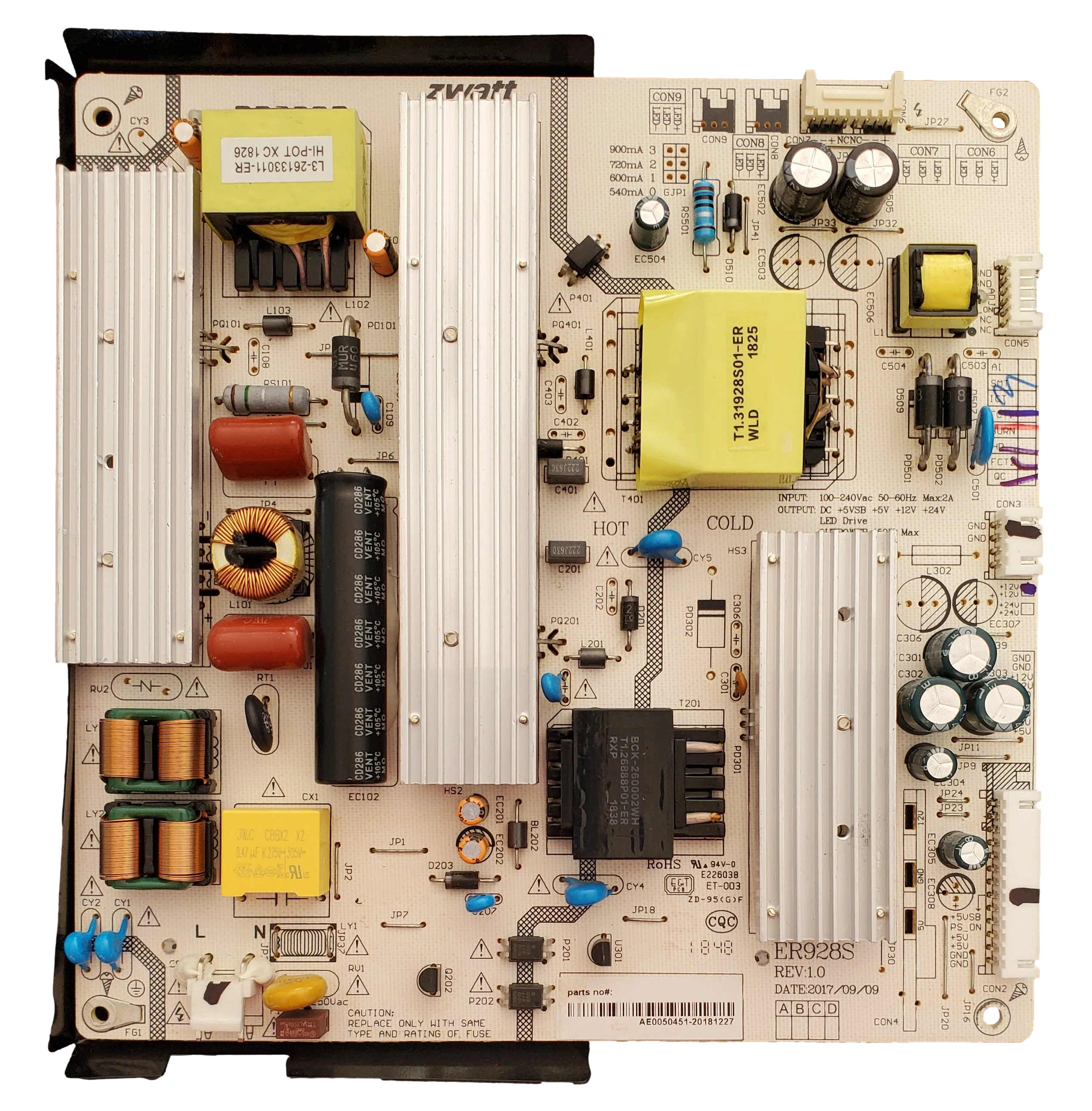 AE0050451 RCA Power Supply, AE0050451, ER928S-D, WP1811085, RNSMU5036