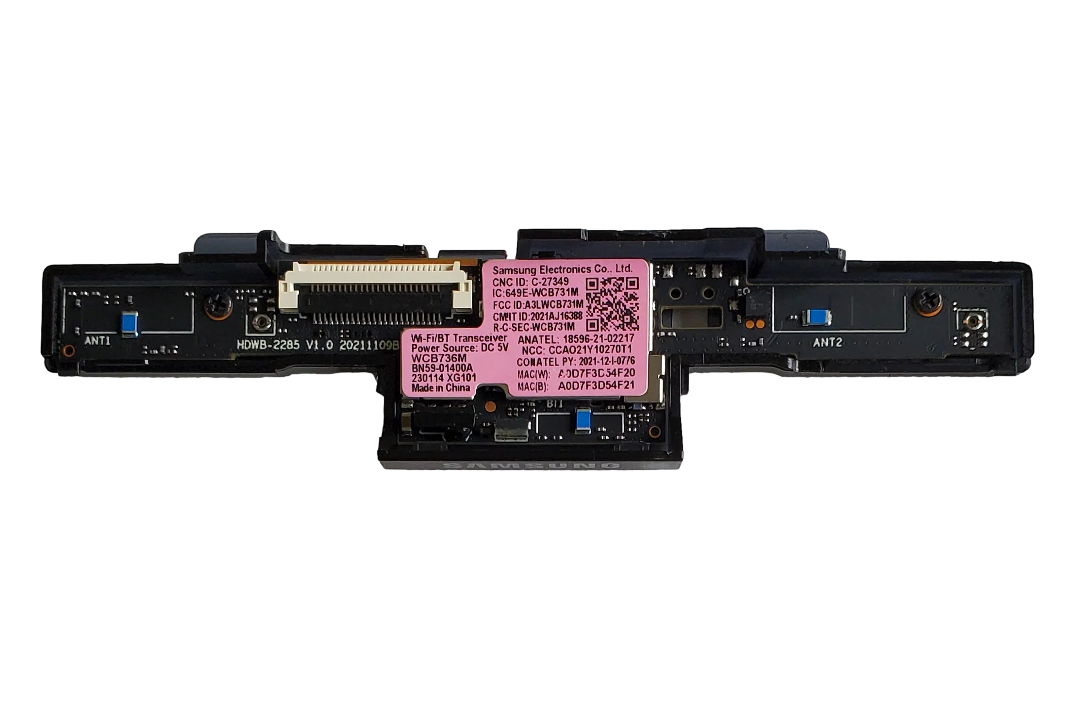 BN59-01400A Samsung Wi-Fi Board, WCB736KM, UN85CU8000DXZA, UN85CU8000FXZA, UN85DU8000FXZA