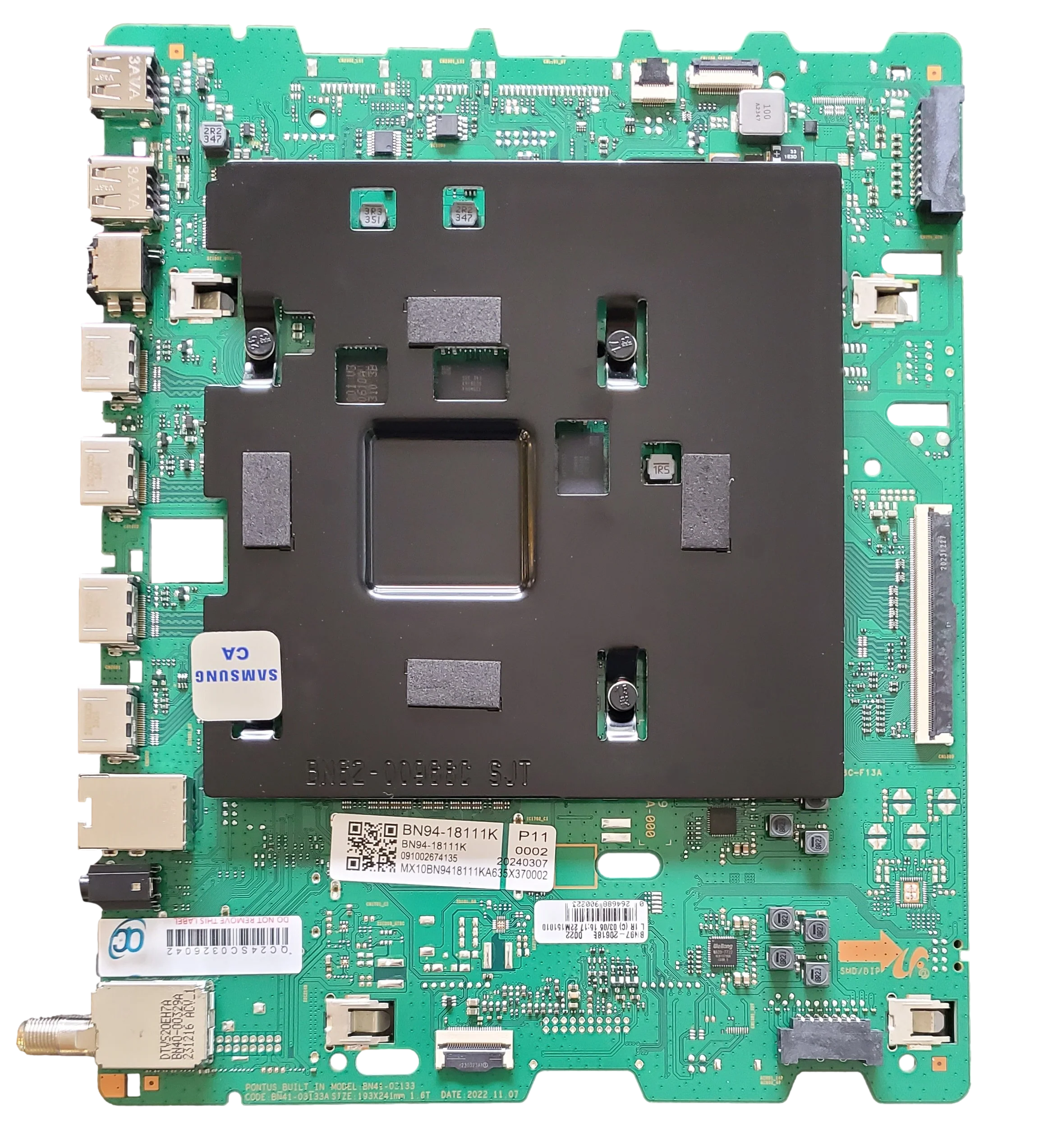 BN94-18111K Samsung Main Board, BN97-20618E, BN41-03133A, QN75Q80CAF, QN75Q8CAFXZA