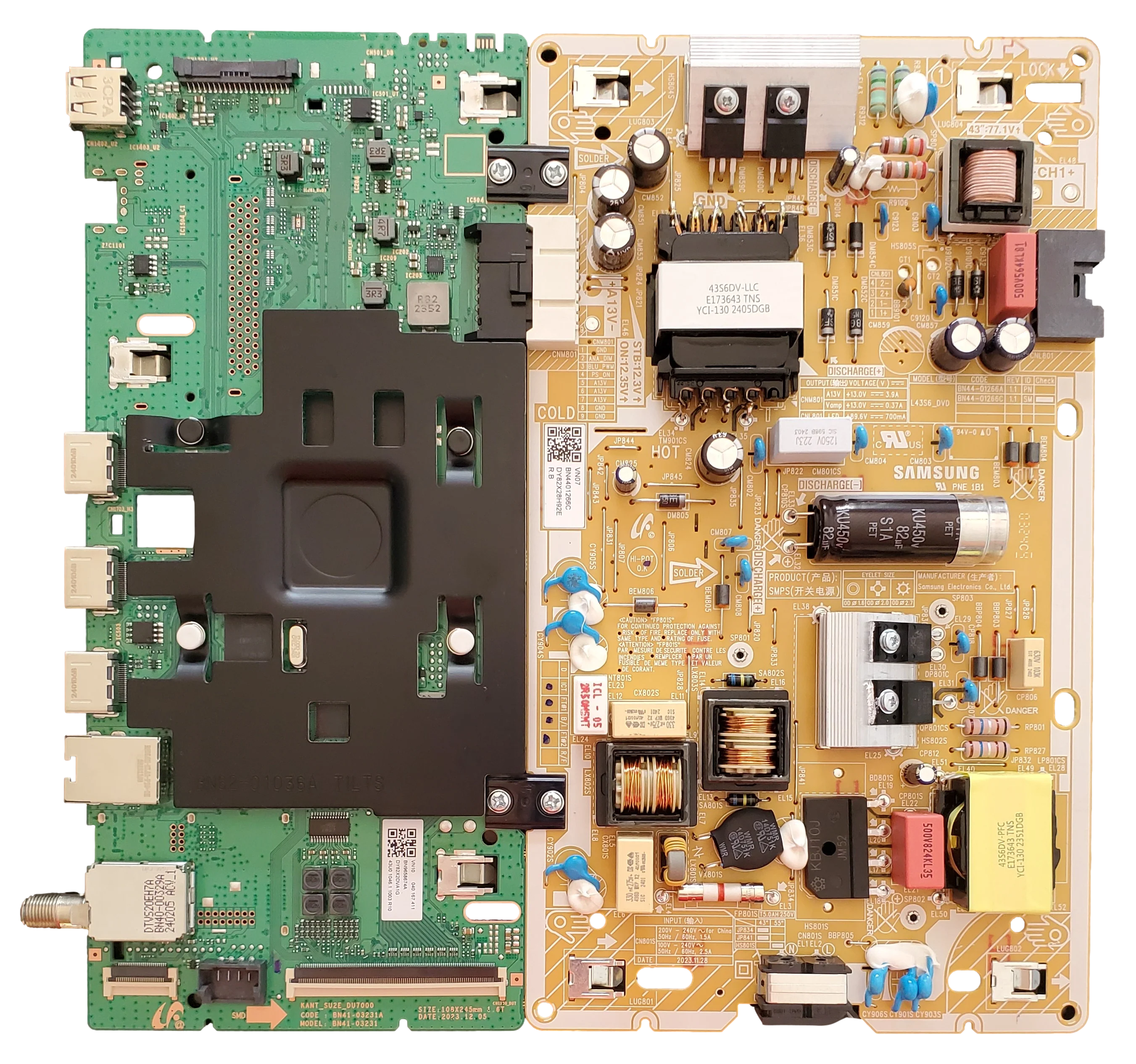 BN96-58674A-Combo Samsung Main Board/Power Supply, BN9658674A, BN4401266C, UN43DU7200FXZA, UN43DU7200DXZA, UN43DU7200FXZA