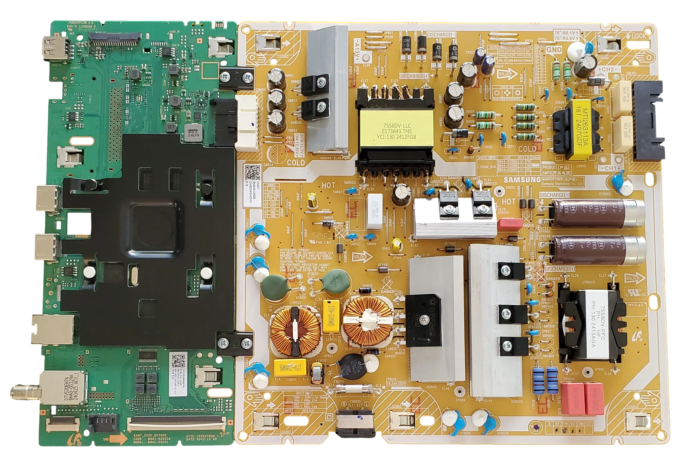 BN96-58678Q-COMBO Samsung Main Board/Power Supply, BN44-01269B, KANT_SU2E_DU7000, BN41-03231A, UN75DU6900FXZA
