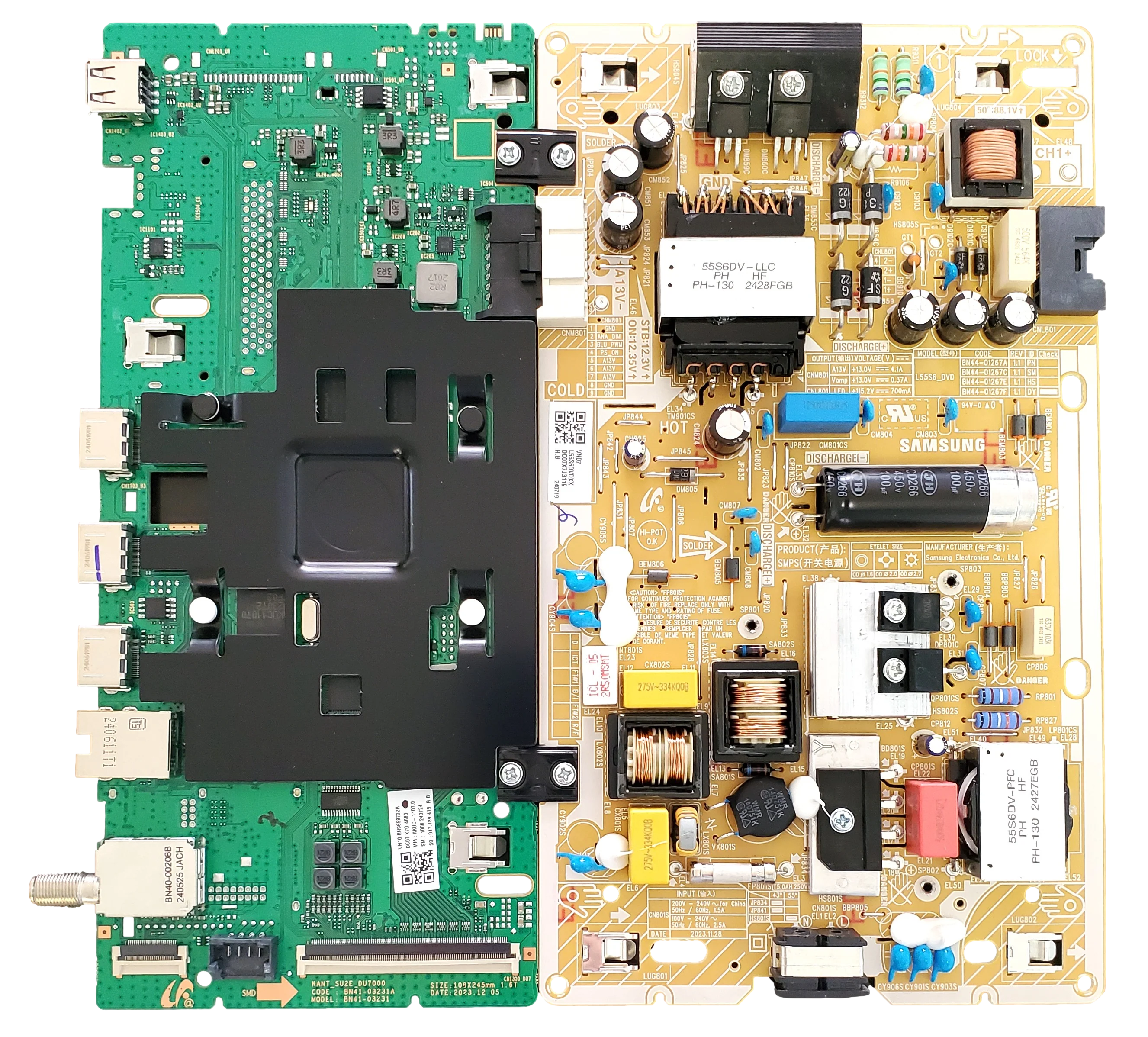 BN96-58722R-Combo, Samsung Main Board/Power Supply, BN44-01267F, L55S6_DVD, UN55DU7200FXZA