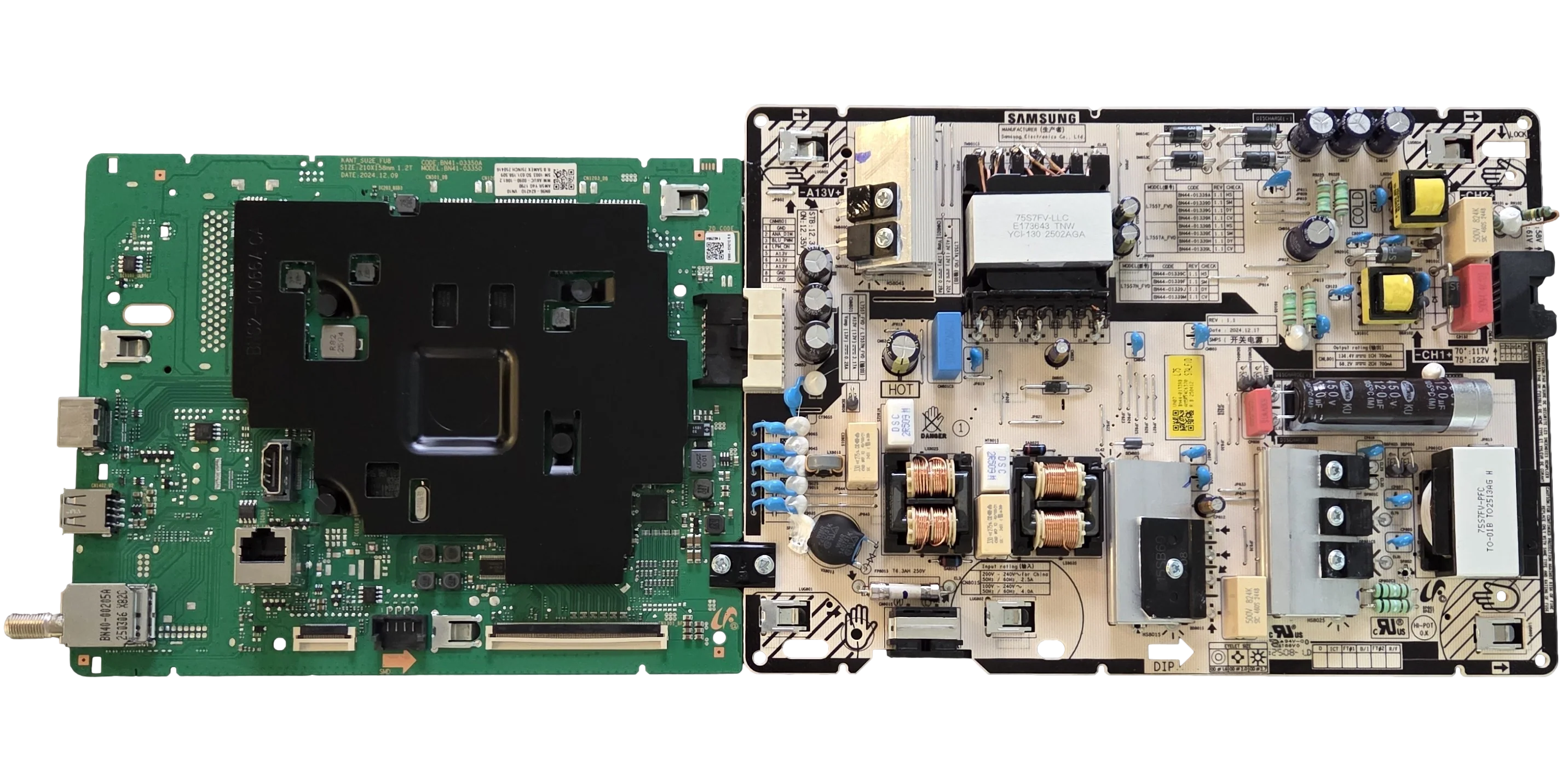 BN96-62421Q-COMBO Samsung Main Board/Power Supply, BN41-03350A, BN96-62421Q, BN44-01339B, UN75U7900FFXZA