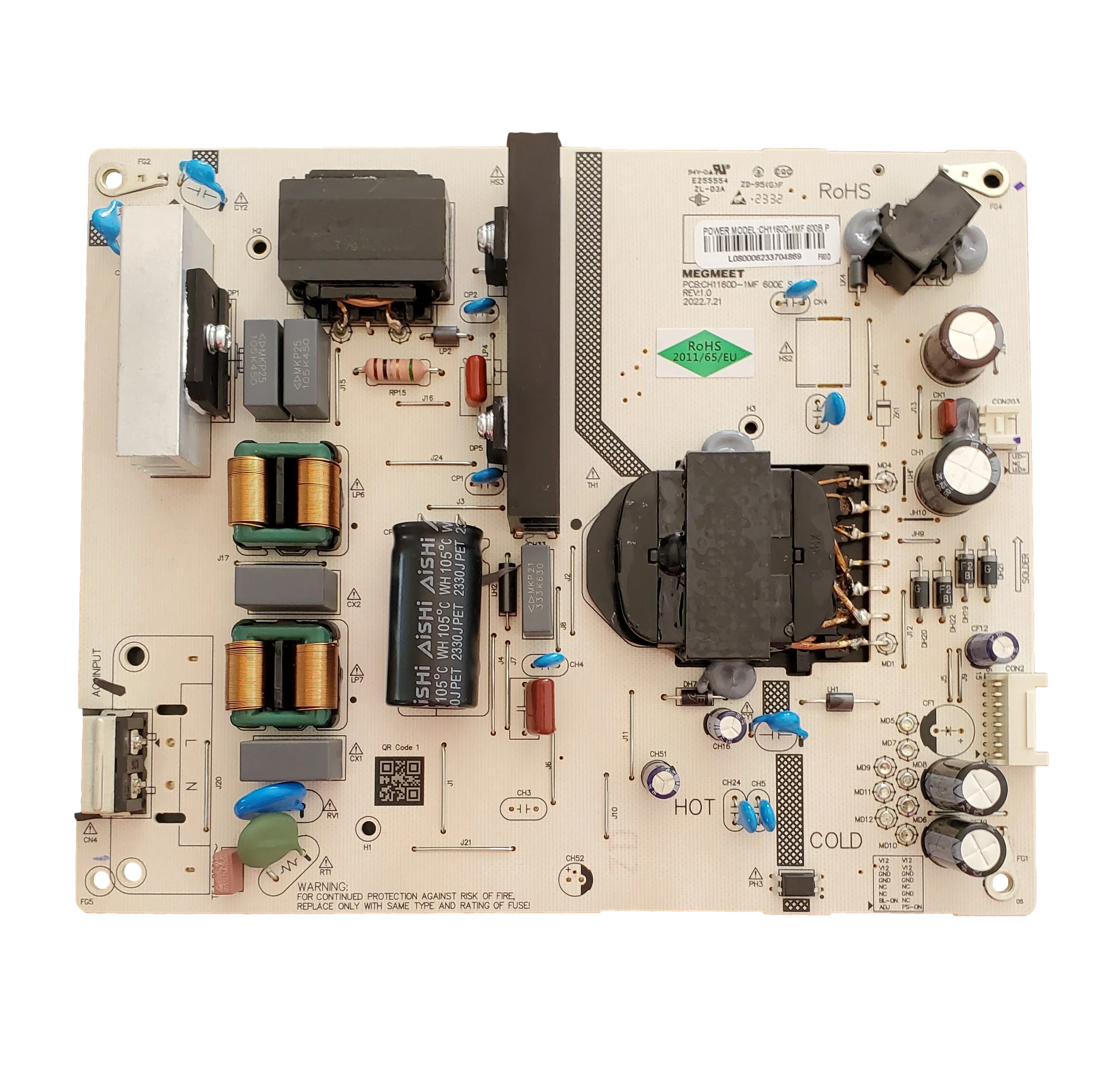 CH1160D-1MF600B ONN/Westinghouse Power Supply, CH1160D-1MF600B, PCB:CH1160D-1MF 600E S, 100012586, WR55UT4212