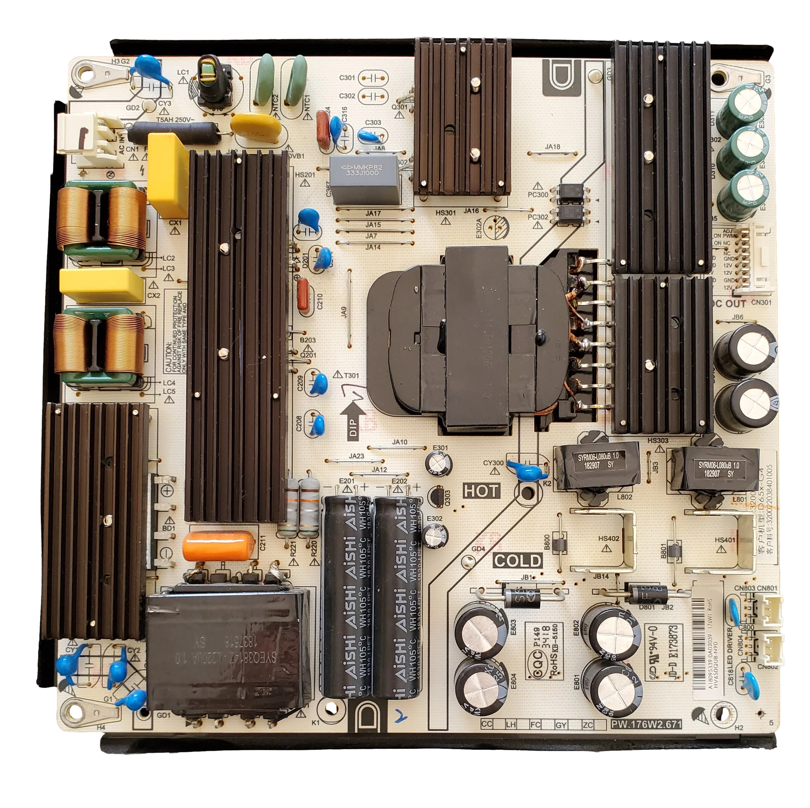 D65X-G4-POWER Vizio Power Supply, PW.176W2.671, 18095138, 3200549150, 320022038401005, 4300016872, 60101-02028, D65X-G4