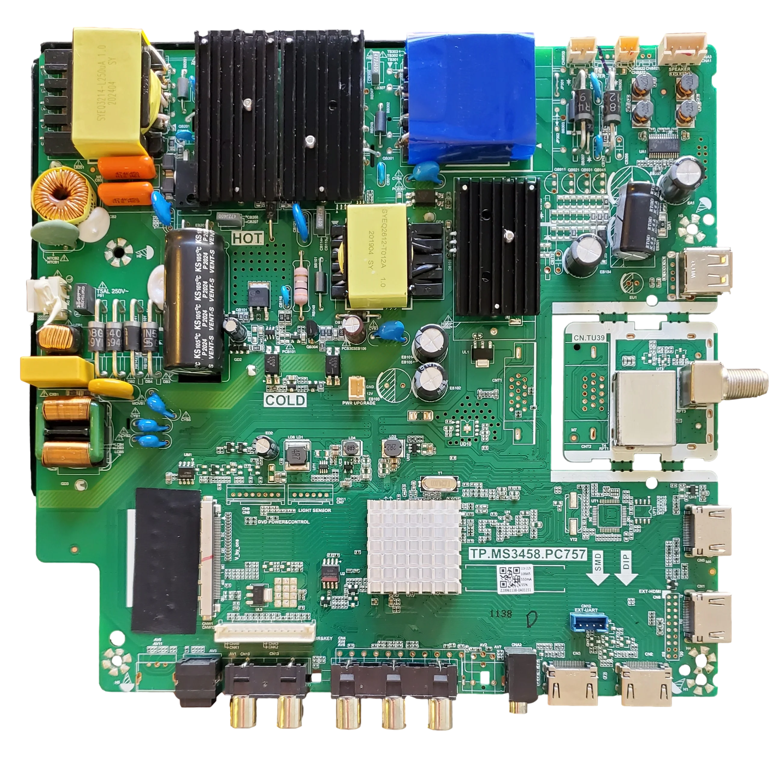 DXCK202005-046, Sceptre Main Board, TP.MS3458.PC757, 1.05.01.0010128-000, W50