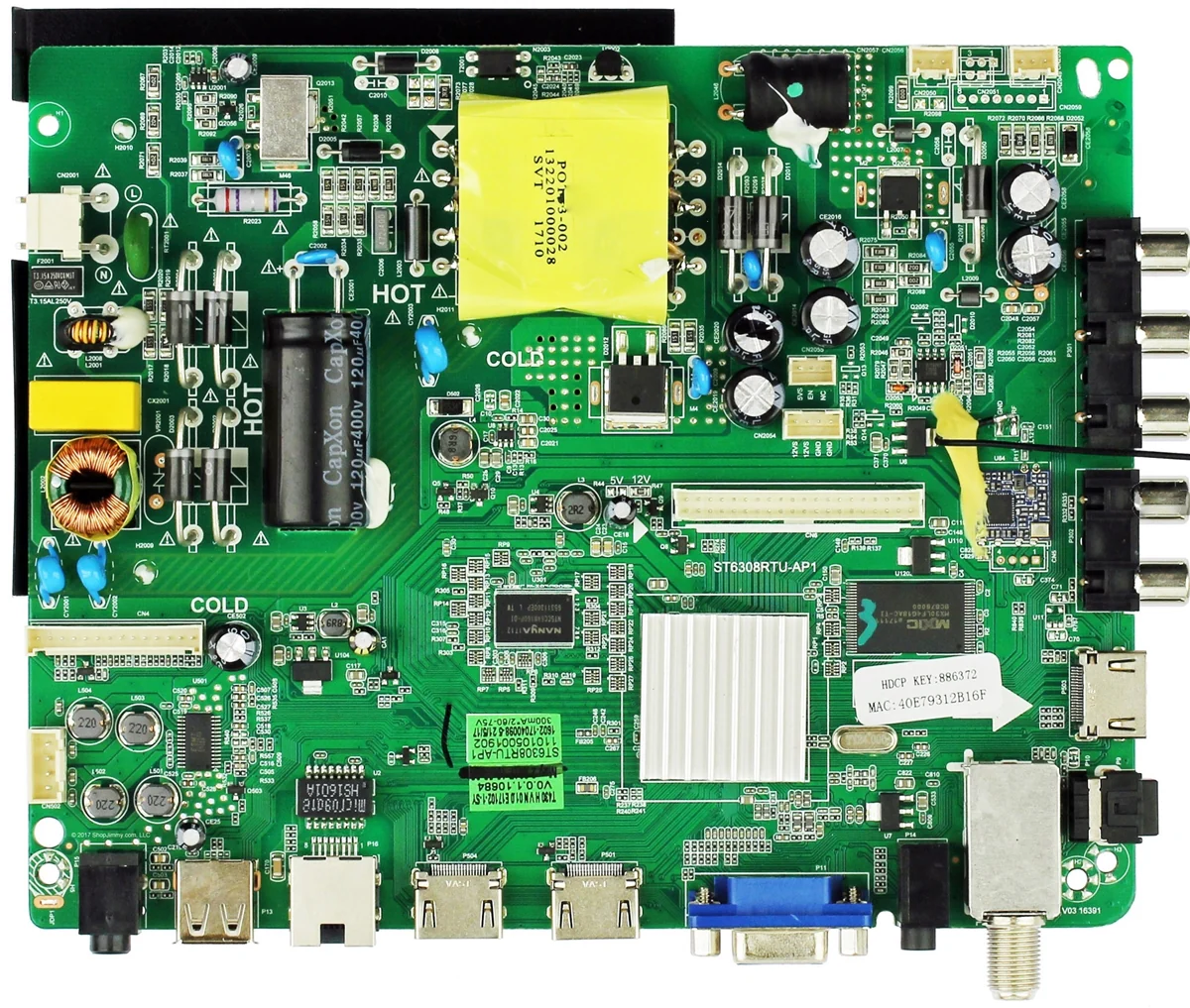 E17102-1-SY Element Main Board, ST6308RTU-AP1, E17102-1-SY, E17206-SY, E17205-SY, E17240-1-SY, T430HVN01.0, ELST4316S