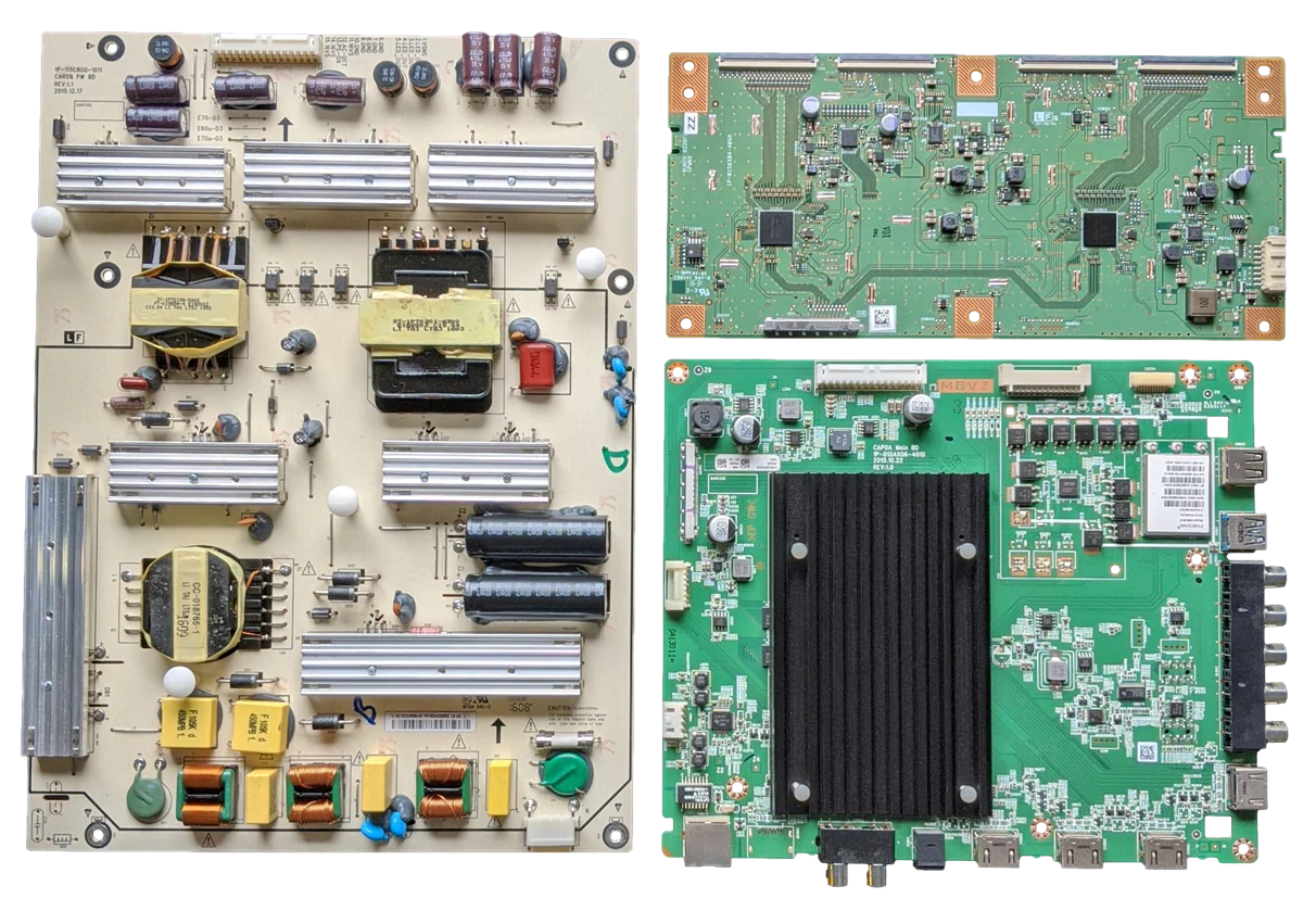 E70U-D3 Vizio TV Repair Parts Kit, Y8387136S Main Board, 09-70CAR090-00 Power Supply, RUNTK228FVZZ T-Con, E70U-D3
