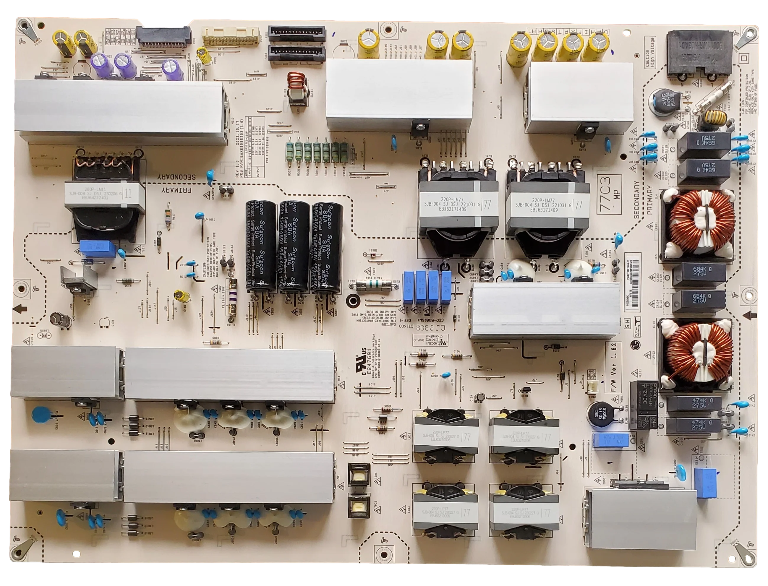 EBR38495701 LG Power Supply, EAX69995203(1.0), LGPS77C3-230P, OLED77C3PUA, OLED77C3AUA