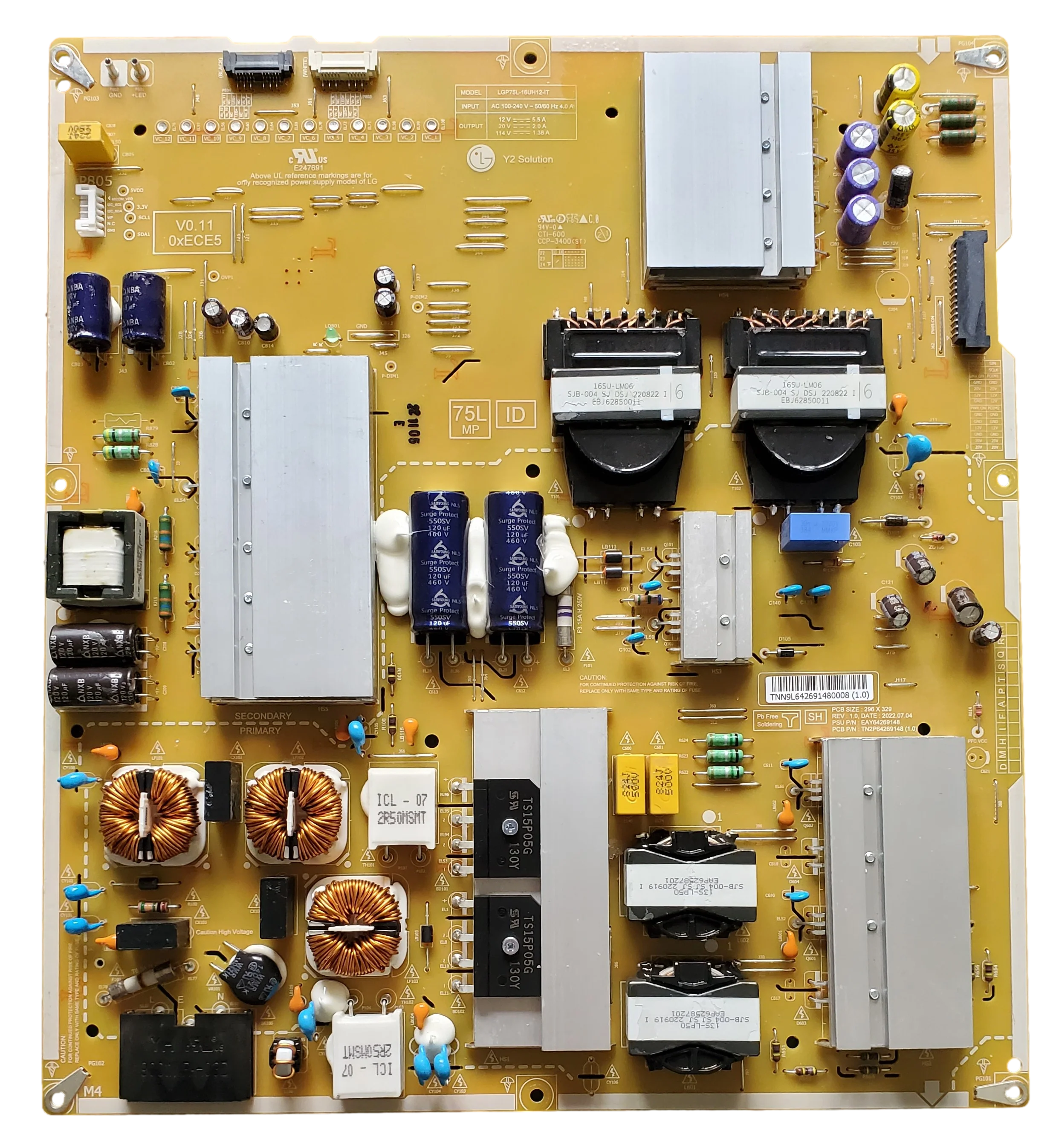 EAY64269148 LG Power Supply, LGP75L-16UH12-IT, 75UH5C-B