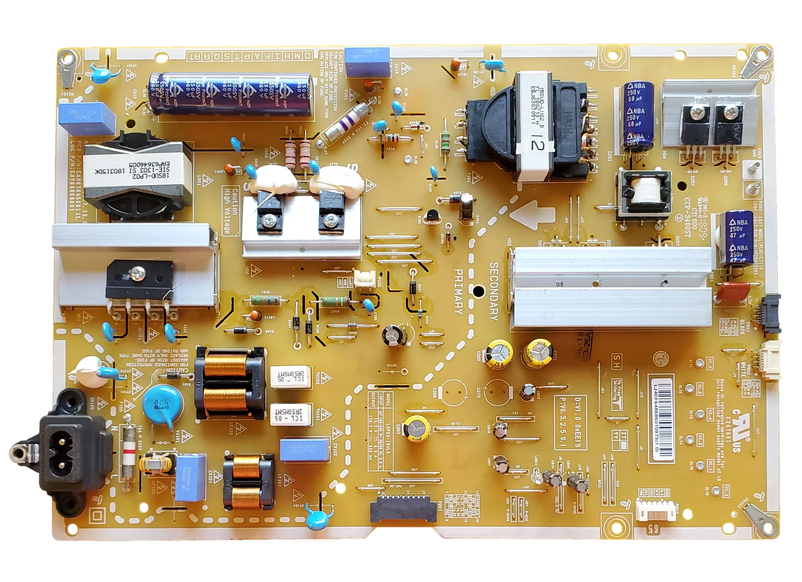 EAY64868601 LG POWER SUPPLY, EAX67645601, LGP65-18UL6, EAX67465601(1.6), 65SK8000PUA, 65UK7700AUB, 65UK7700PUD