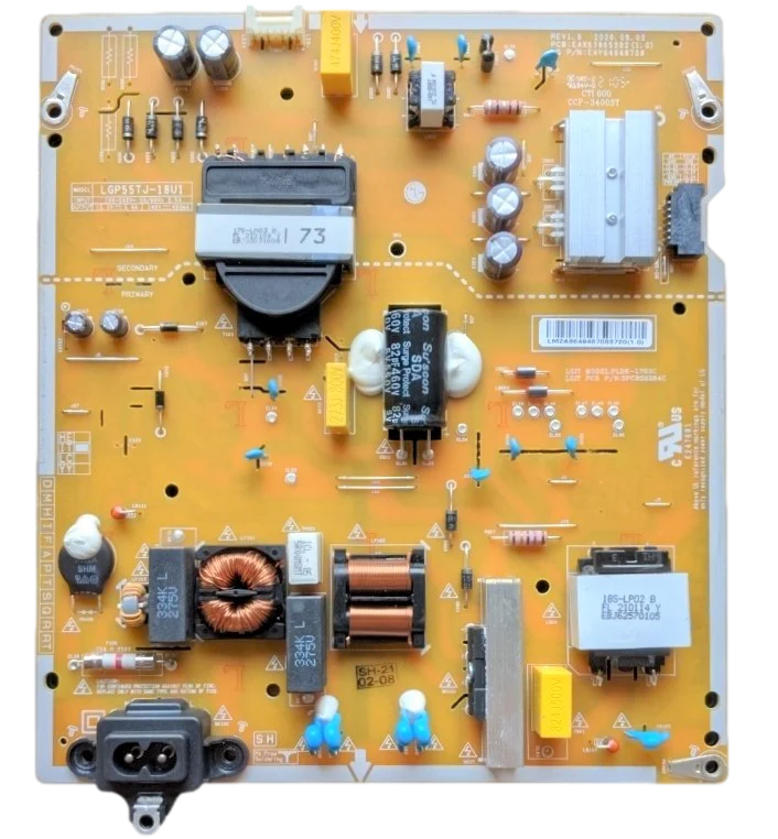 EAY64948708 LG Power Supply Board, EAX67865202(1.0), LG55TJ-18U1, 55UN7000PUB