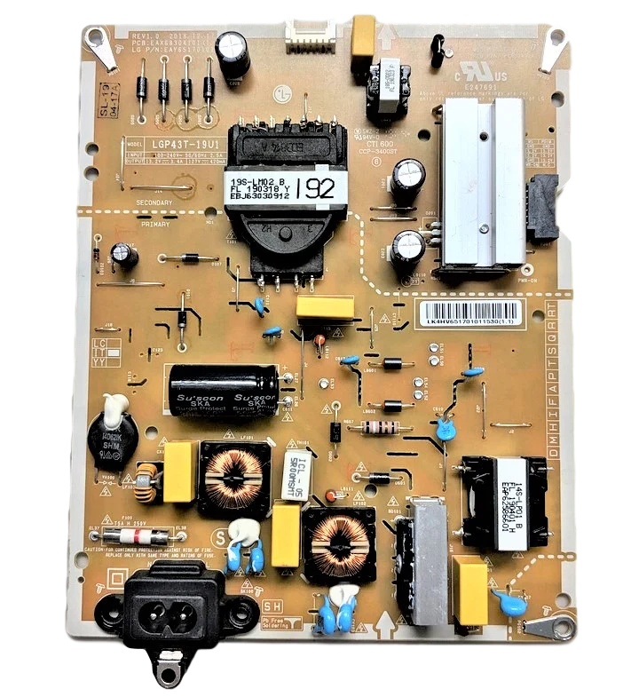 EAY65170101 LG Power Supply, EAY65170101, LGP43T-19U1, EAX68304101(1.7), 43UM7300PUA, 43UM7300AUE