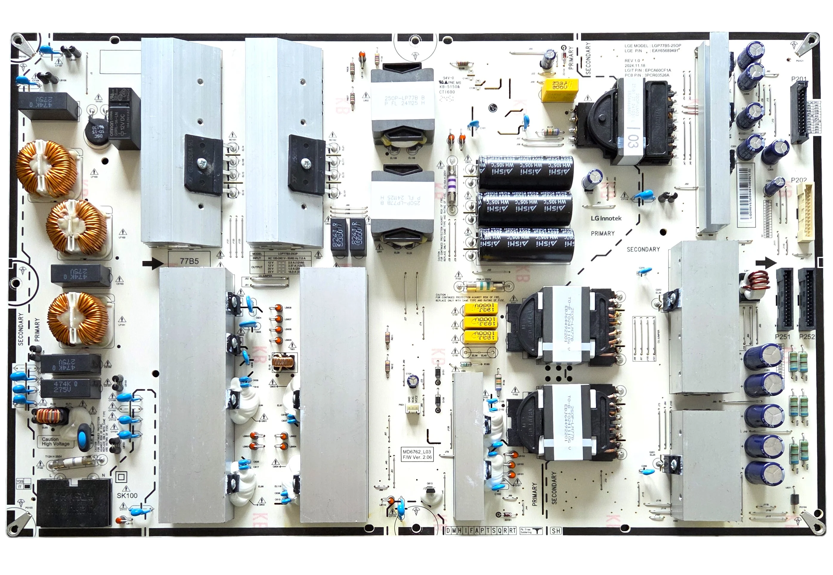 EAY65689491 LG Power Supply, LGP77B5-25OP, OLED77B5PUA