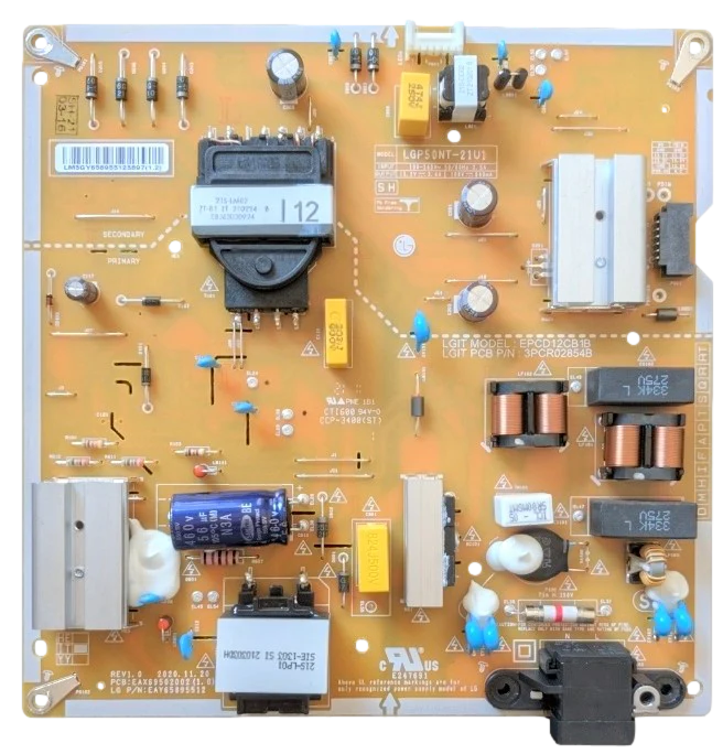EAY65895512 LG Power Supply, EAX69502002(1.0), 3PCR02854B, 50UP8000PUA, 55UQ9000PUD, 55NANO75UPA, 50UQ9000PUD