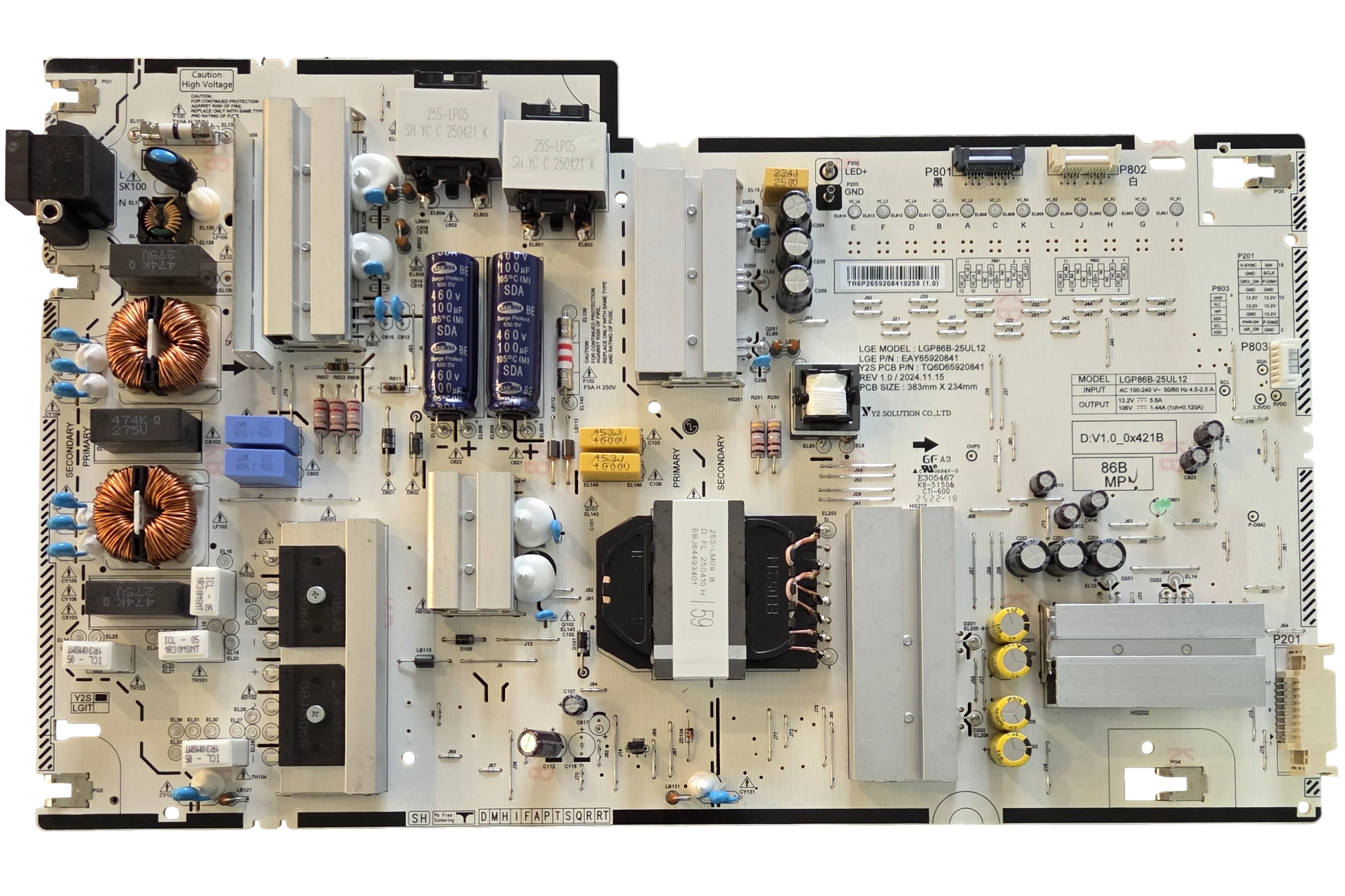 EAY65920841 LG Power Supply, LGP86B-25UL12, 86QNED82AUA