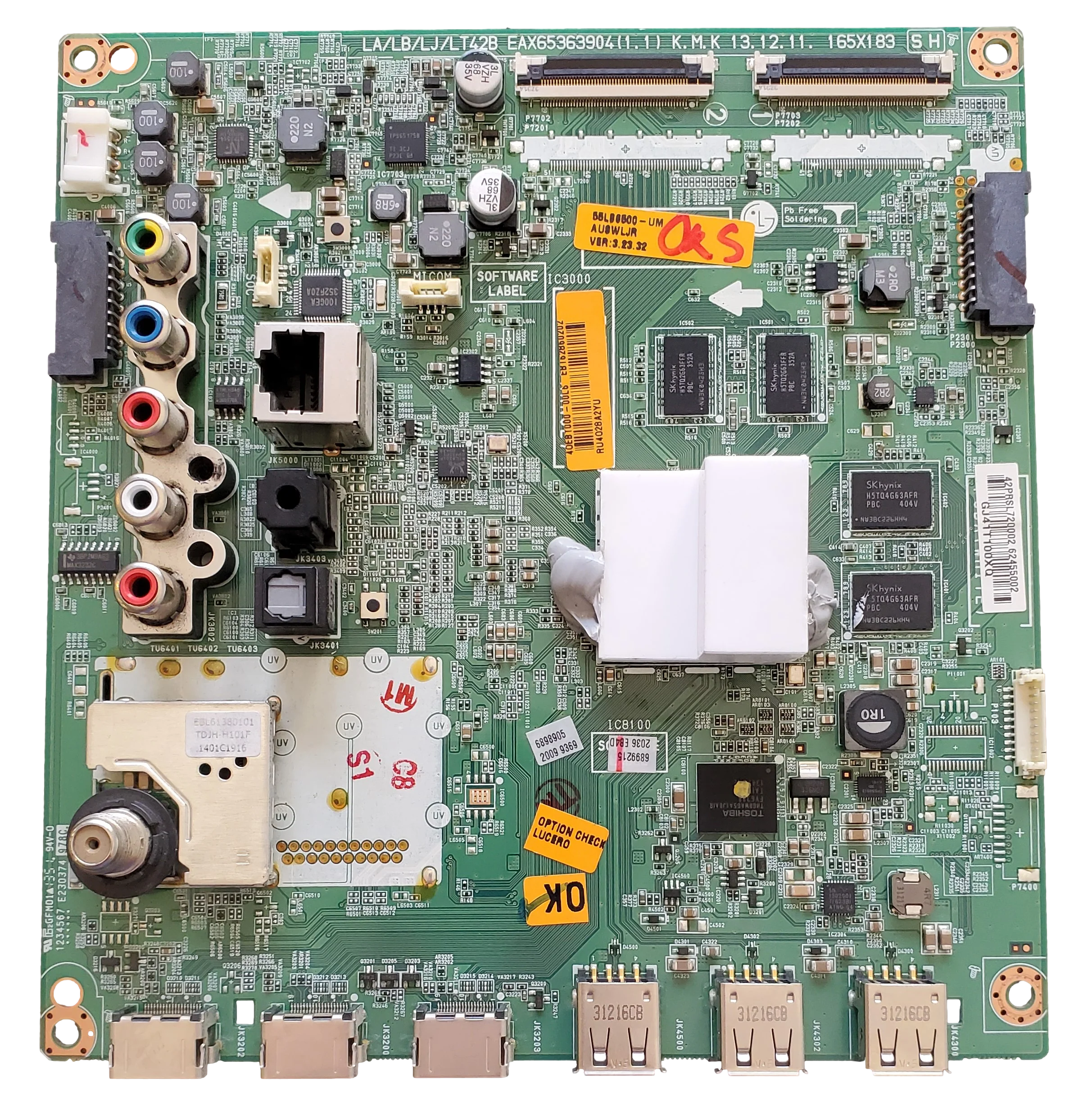 EBT62860202 LG Main Board, 62455001, EAX65363904(1.1), 55LB6500-UM