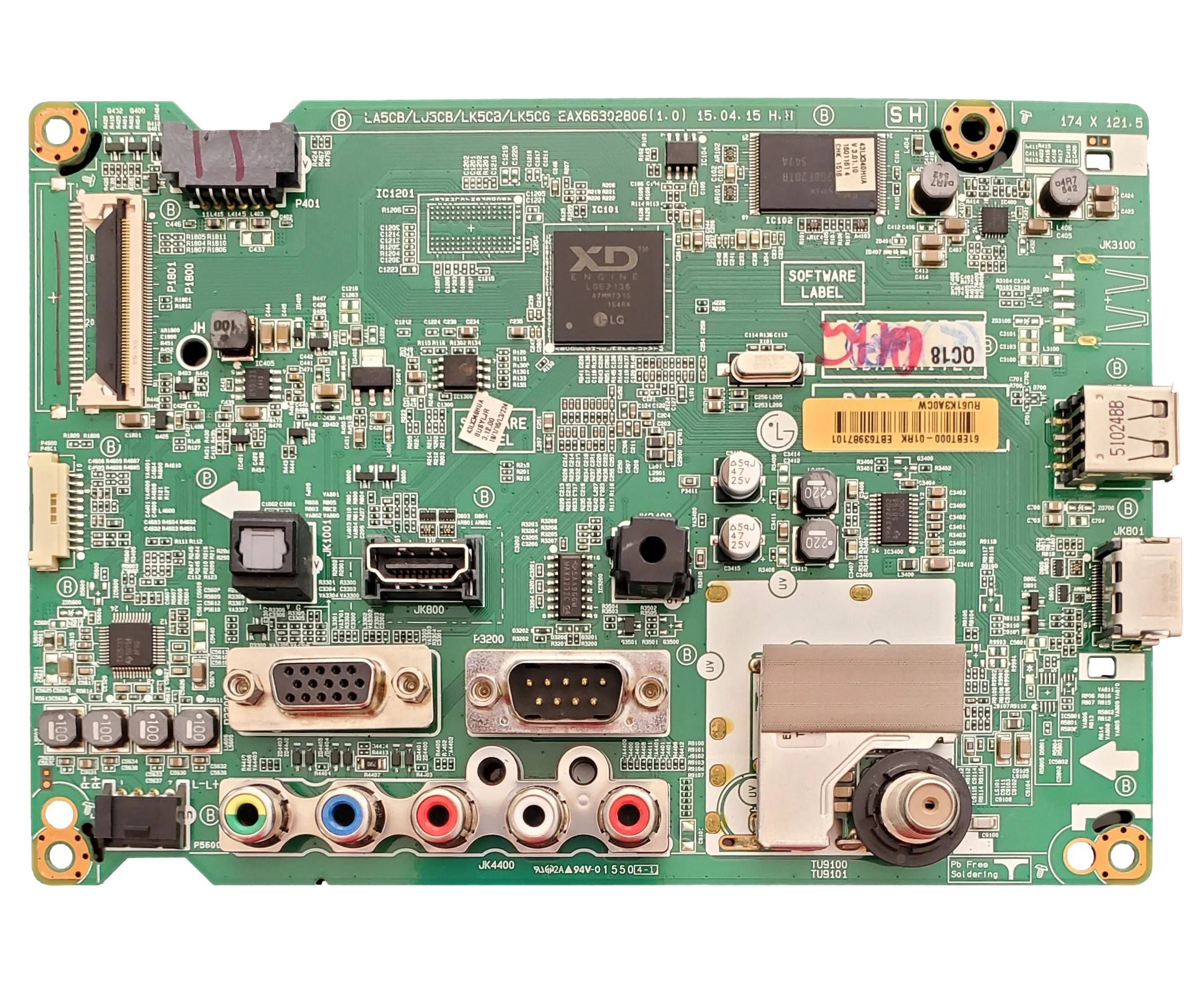 EBT63987101 LG Main Board, EBT63987101, EAX66302806 (1.0), 43LX340H