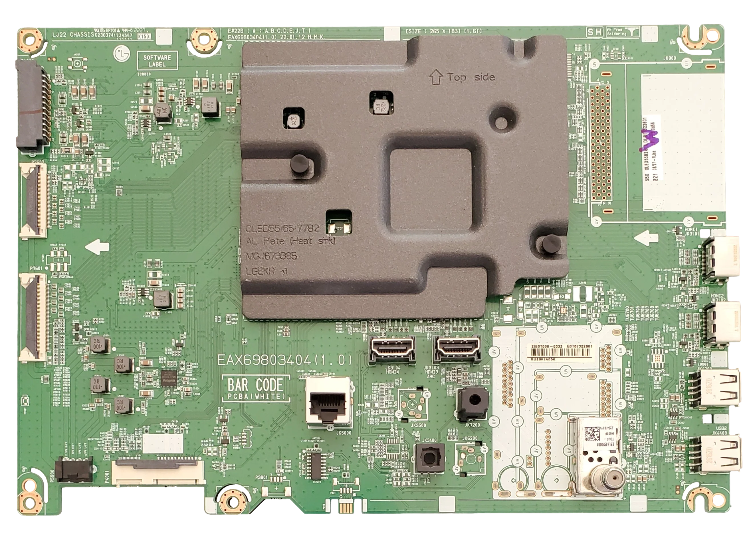 EBT67322601 LG Main Board, EAX69803404(1.0), OLED55B2AUA.DUSQLJR, OLED55B2AUA